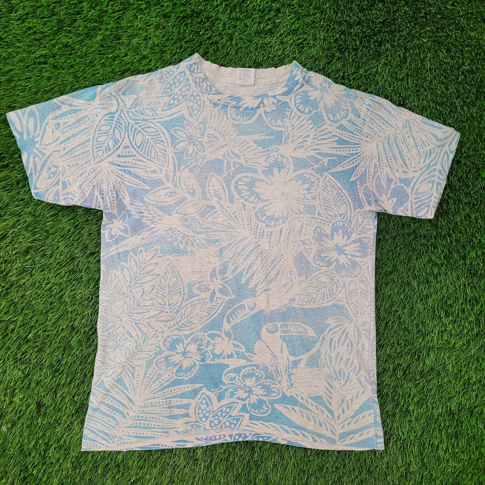 Vintage 80s Tropical Hawaii Shirt Womens Large 21×26 AOP USA
