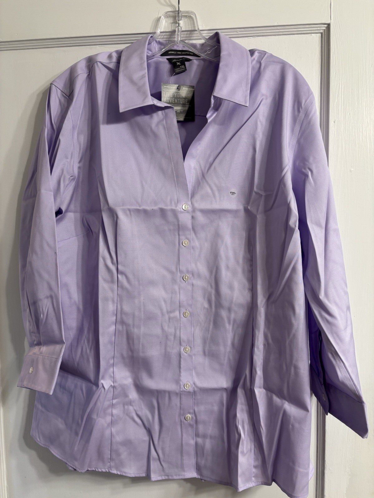Eddie Bauer Lavender Collared Button-Up 3/4 Sleeve Womens TXL Tall