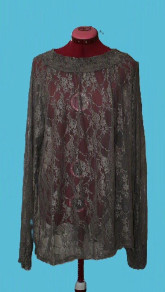 Jaded Gypsy Stardust Love Lace Coverlet Top Brown Boho Size L NWOT