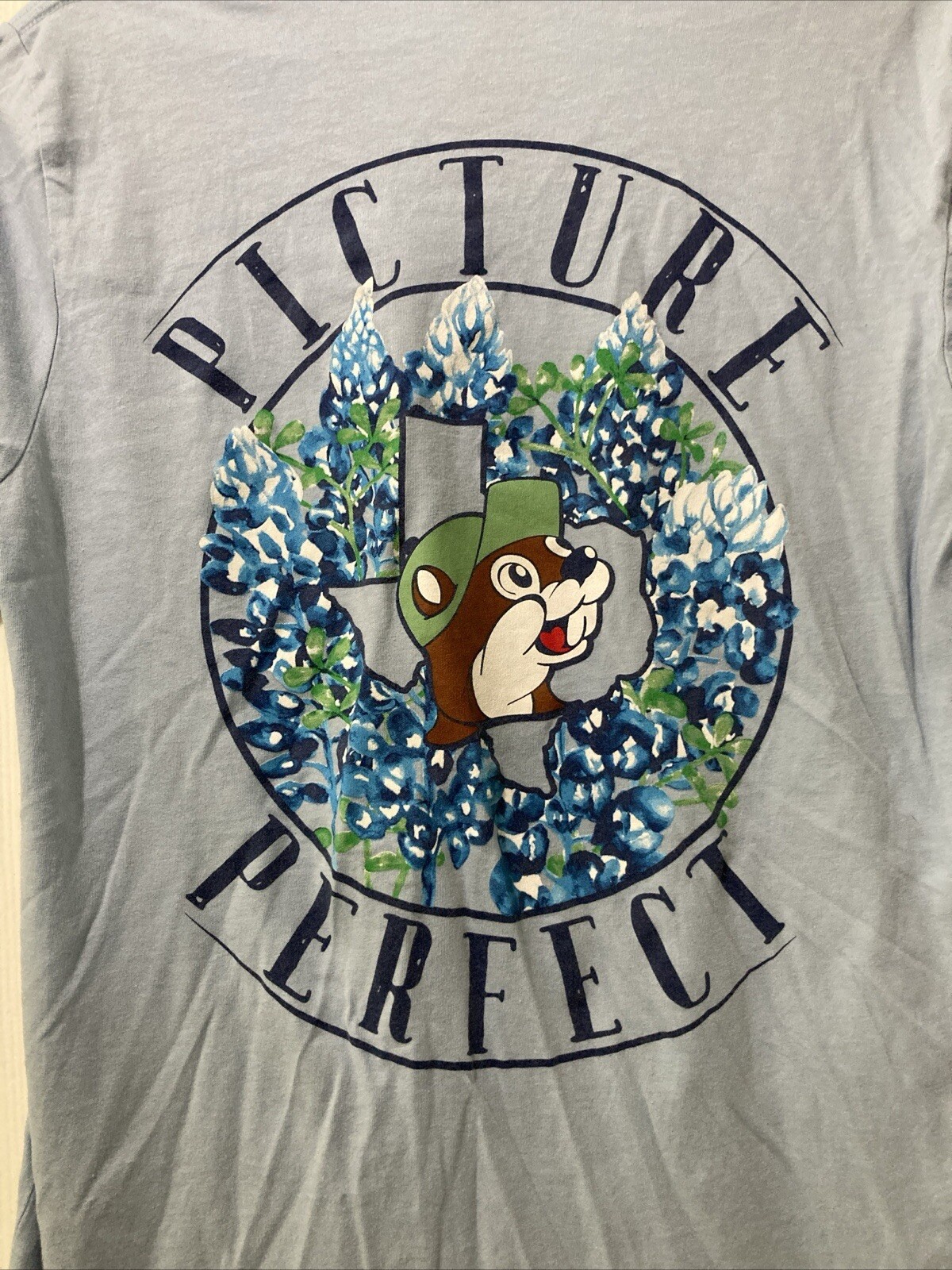 Bucees Shirt Adult Size Medium Bluebonnets Texas Blue Picture Perfect Tagless