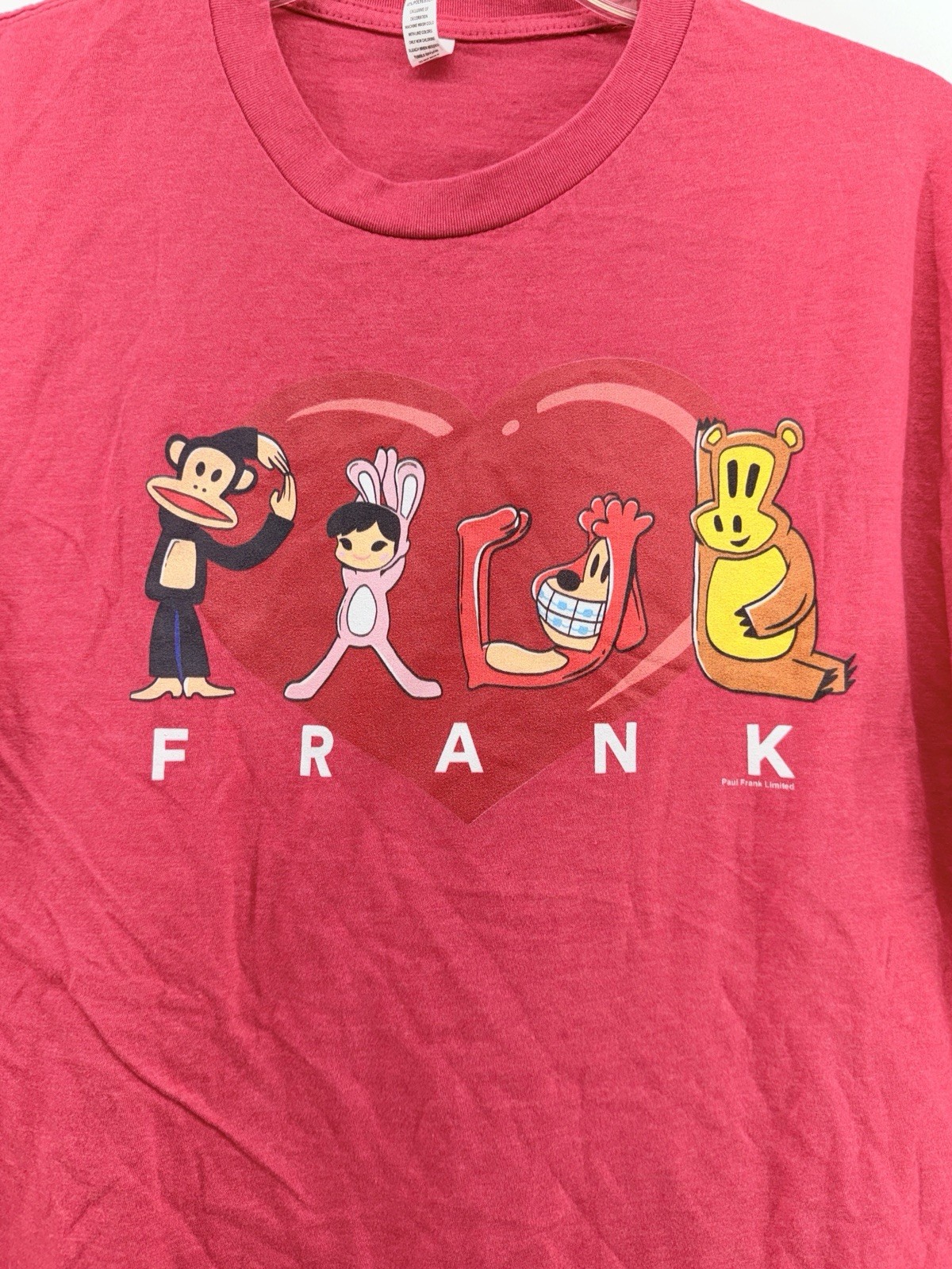 Paul Frank Y2K Womens Red Character Graphic Short Sleeve T-shirt Size XL