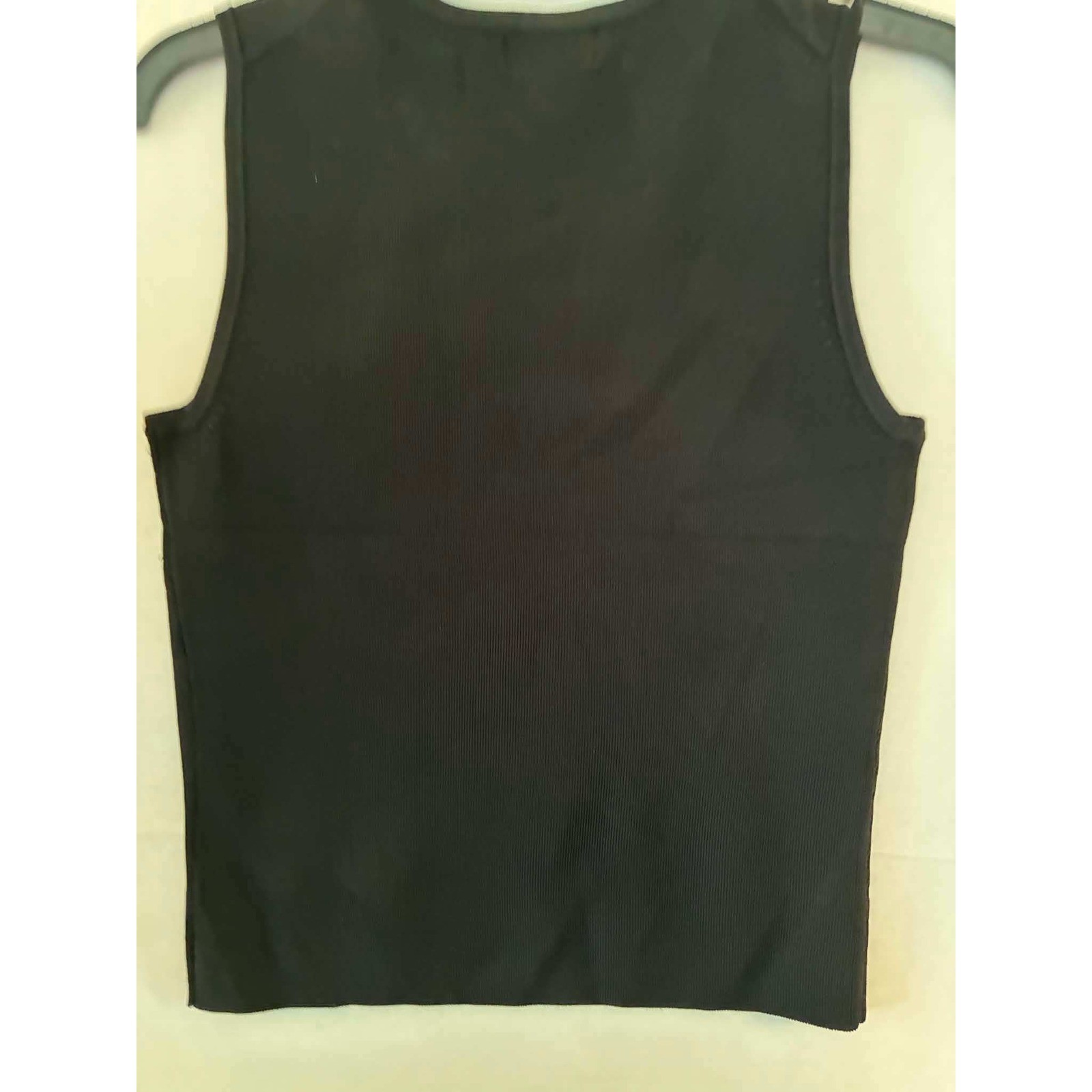 City Silk Stretch Tank Top Womens Small Black Excellent Ribbed Knit Shell