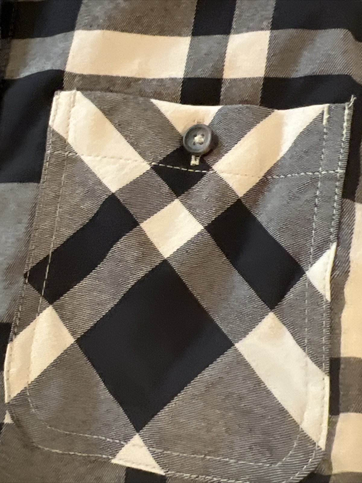 Outdoor Research Womens Sz M Kulshan Flannel Tunic Sand/Blk Plaid Button Down