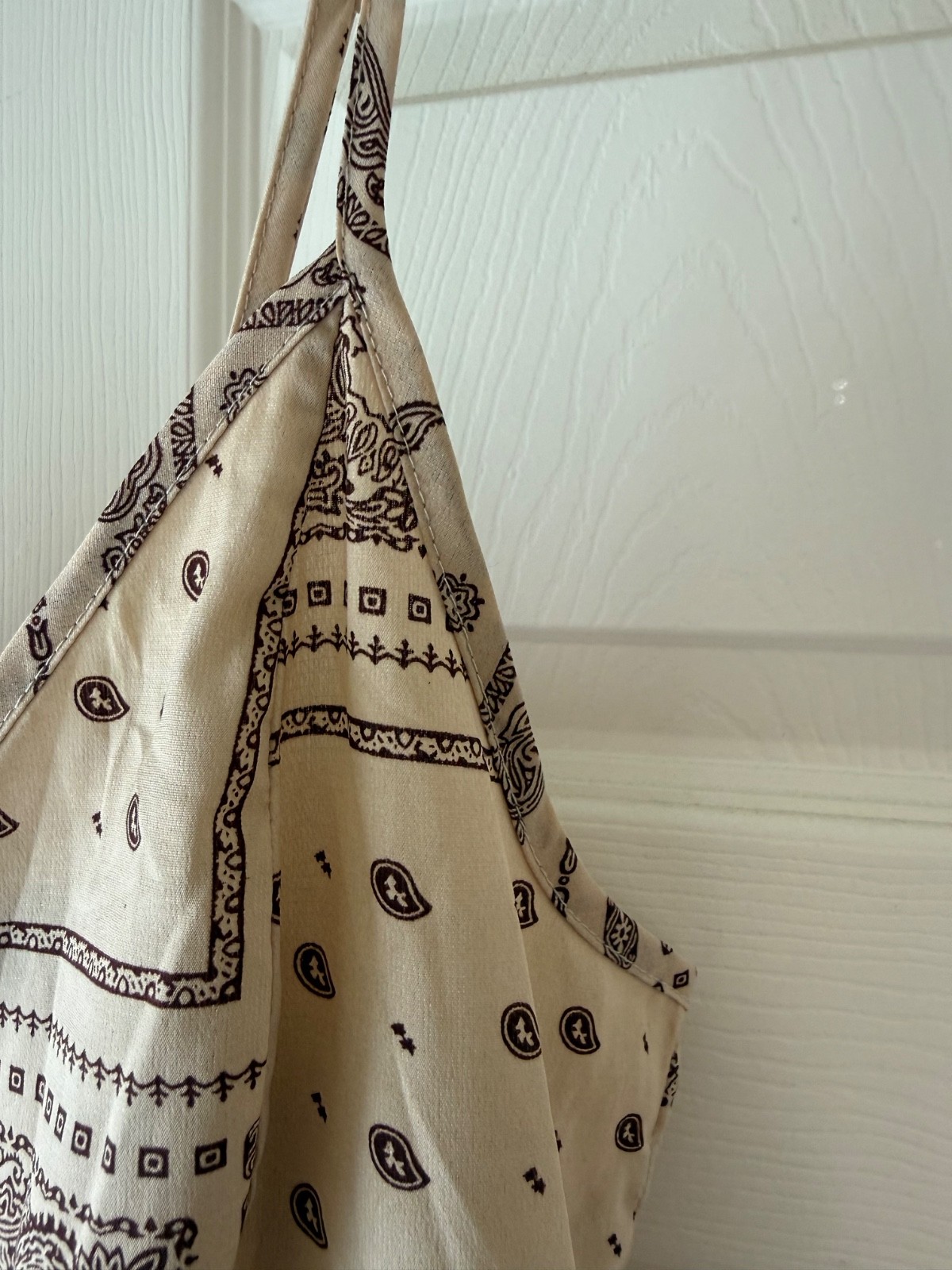 Missguided Womens Baby Doll Print Top Size 12 Creme/Brown