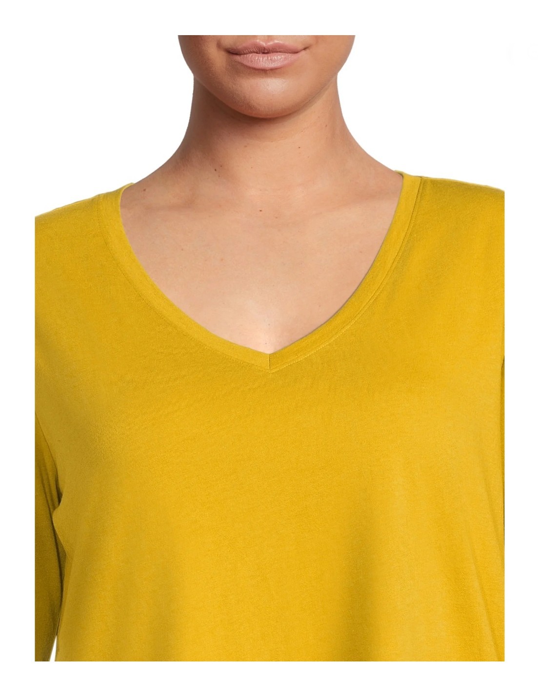 Terra & Sky Women’s Semi-Fitted Plus Size V-Neck Tee /Long Sleeves /Color/Size