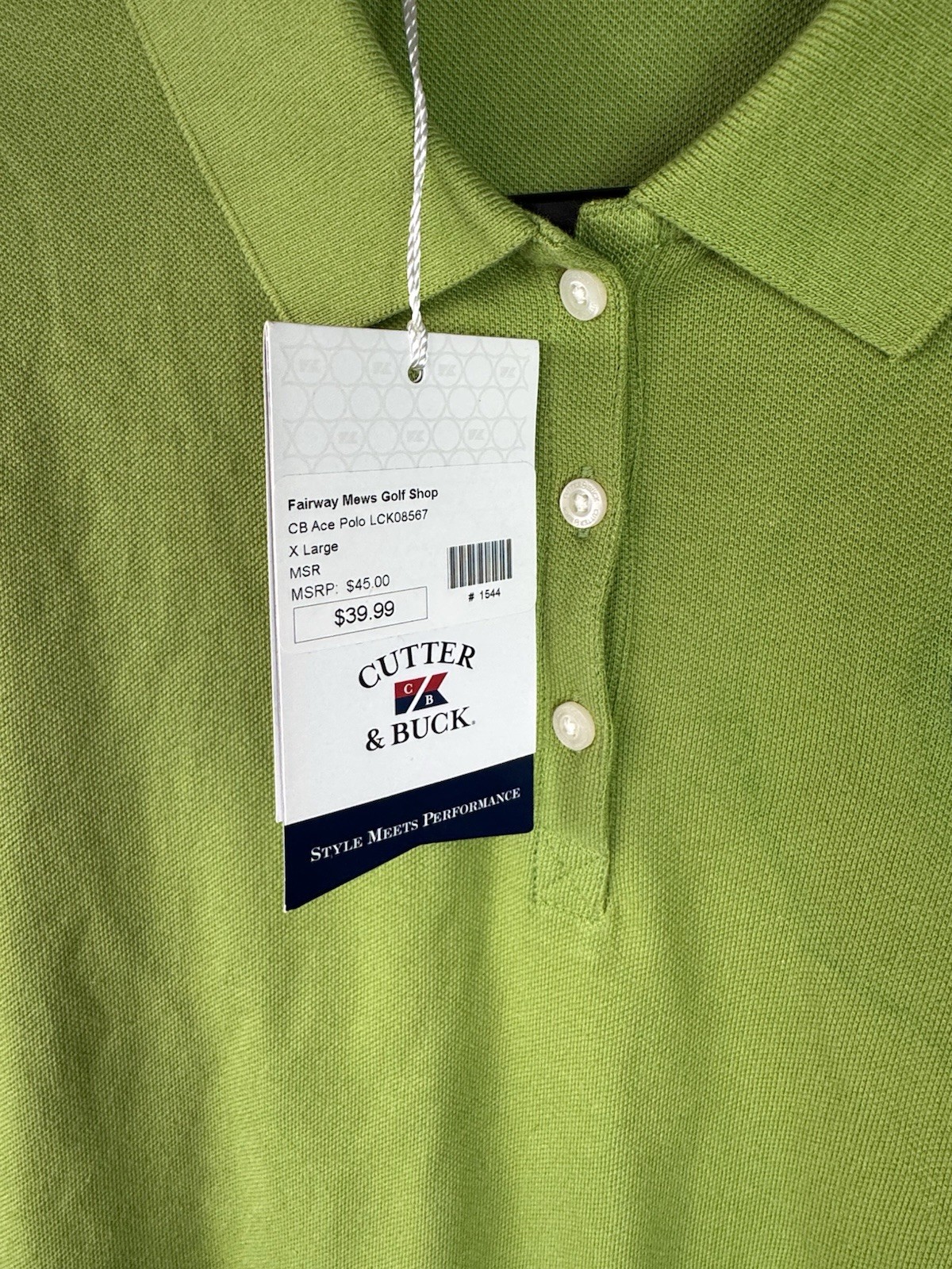 Women’s Golf Polo XL Green Fairway Mews Golf Club Spring Lake NJ Cutter & Buck