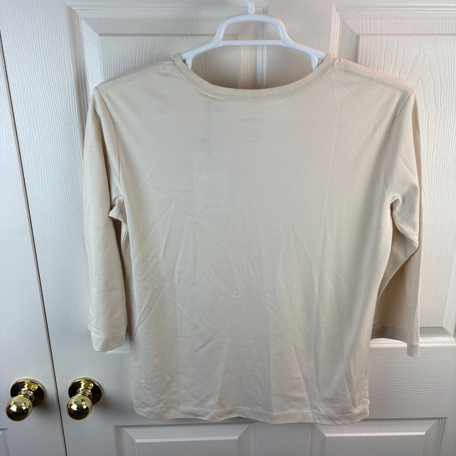 M.M. LaFleur Owen 1.0 T-Shirt Ivory New NWT Women’s Pima Cotton 3/4 Sleeve
