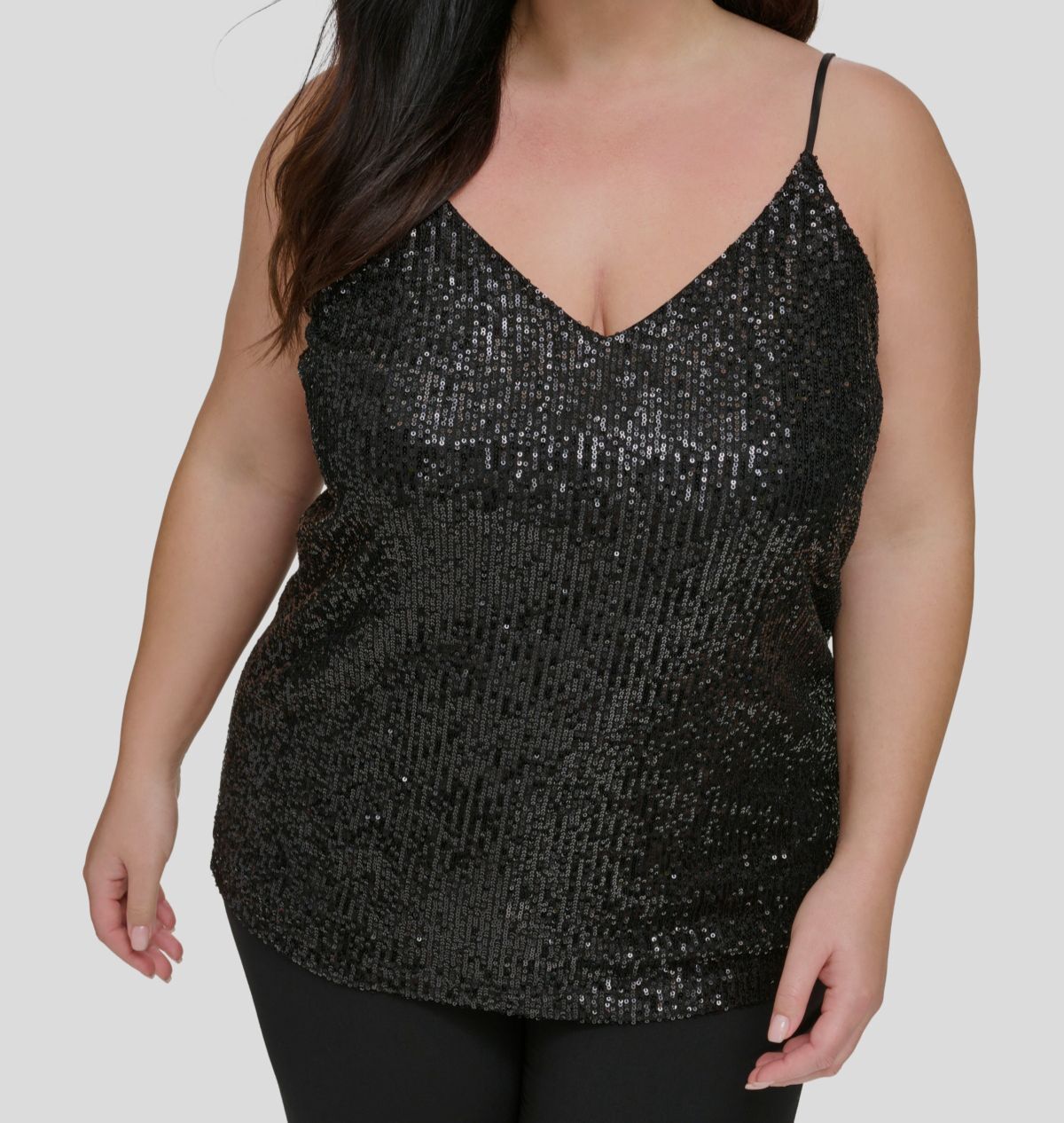 Calvin Klein Women’s Black Sequined Workday Camisole Plus Size 3X