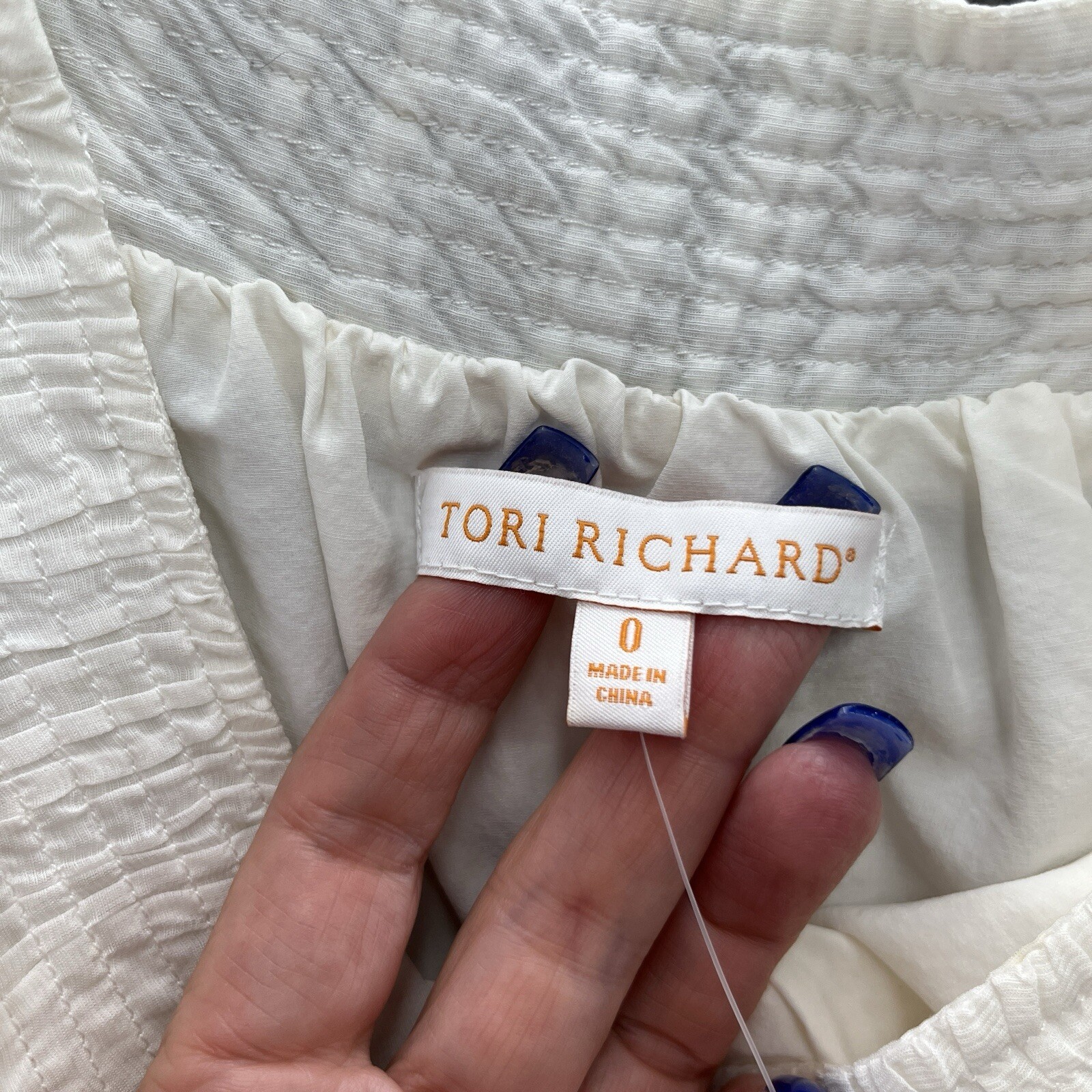 Tori Richard Blouse Womens 0 Orange Ombre Colorful Ruffle Hem Hana Peasant Top