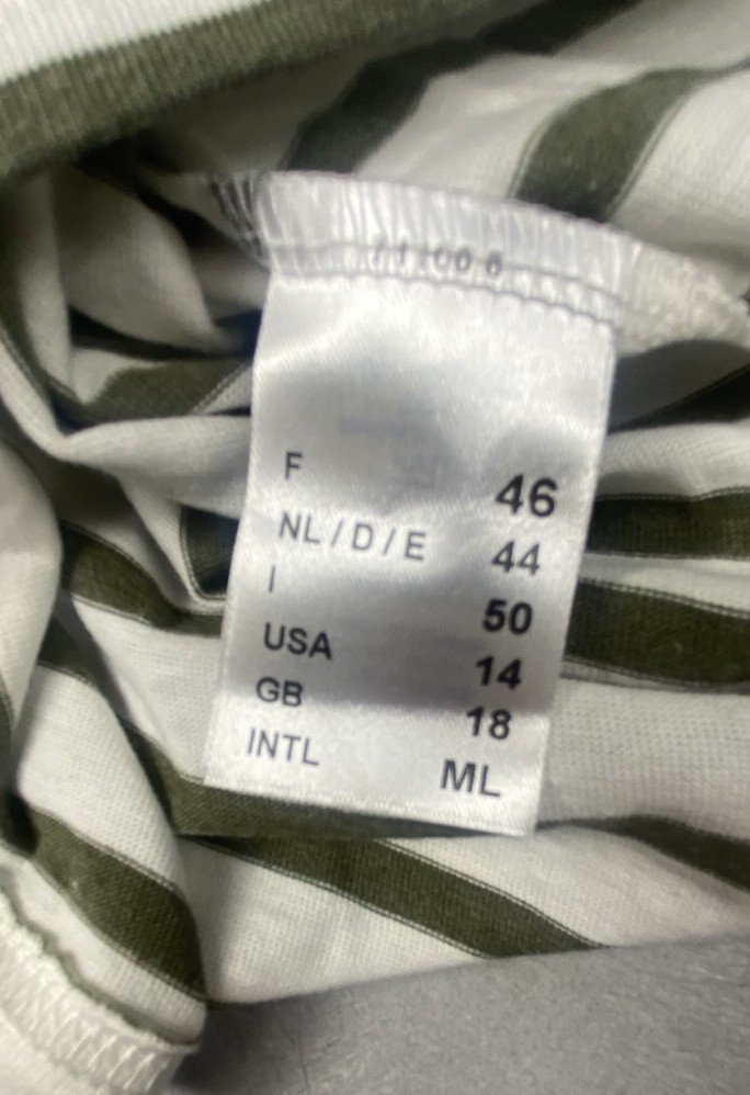 Saint James L’Atelier Breton Green White Striped Boat Neck Long Sleeve Top 14