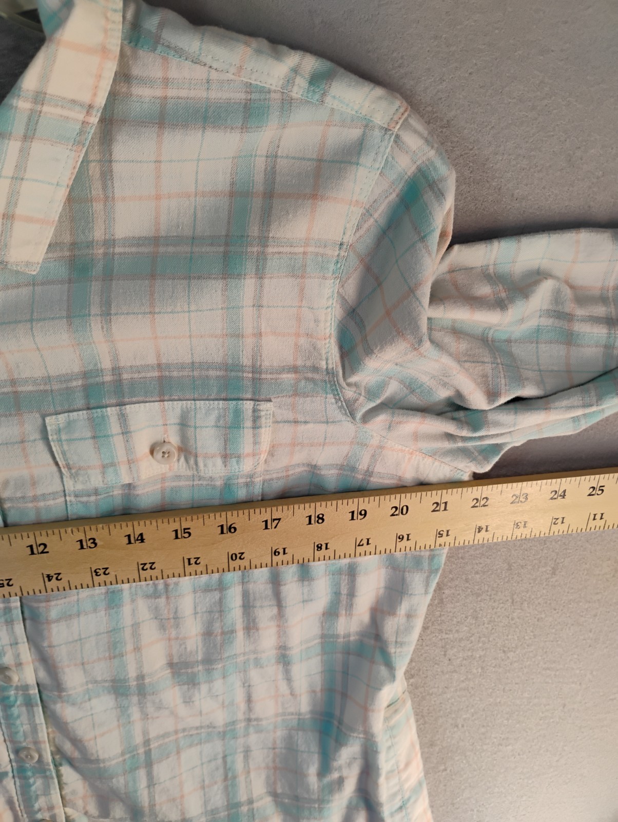 LL Bean Womens Top Large Blue Plaid Long Sleeve Lined Collared Button Up VTG Y2K