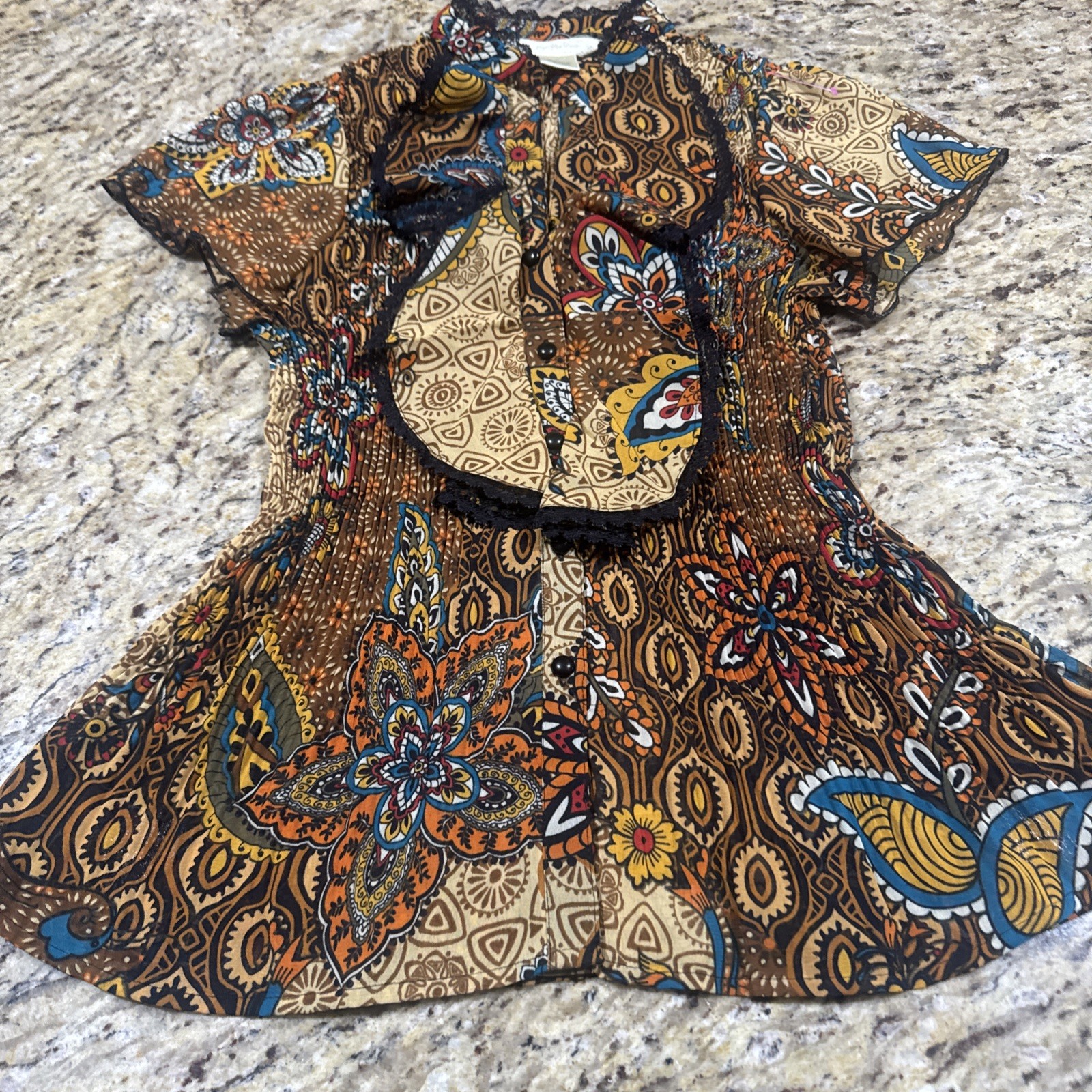 Blouse Separates By New York City Design Co Sheer Floral Paisley Y2K Size Medium