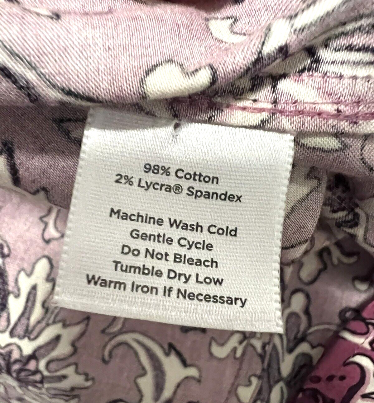 Talbots Womens Blouse 16P Button Down Pink Cotton Sateen Floral Long Sleeve Top