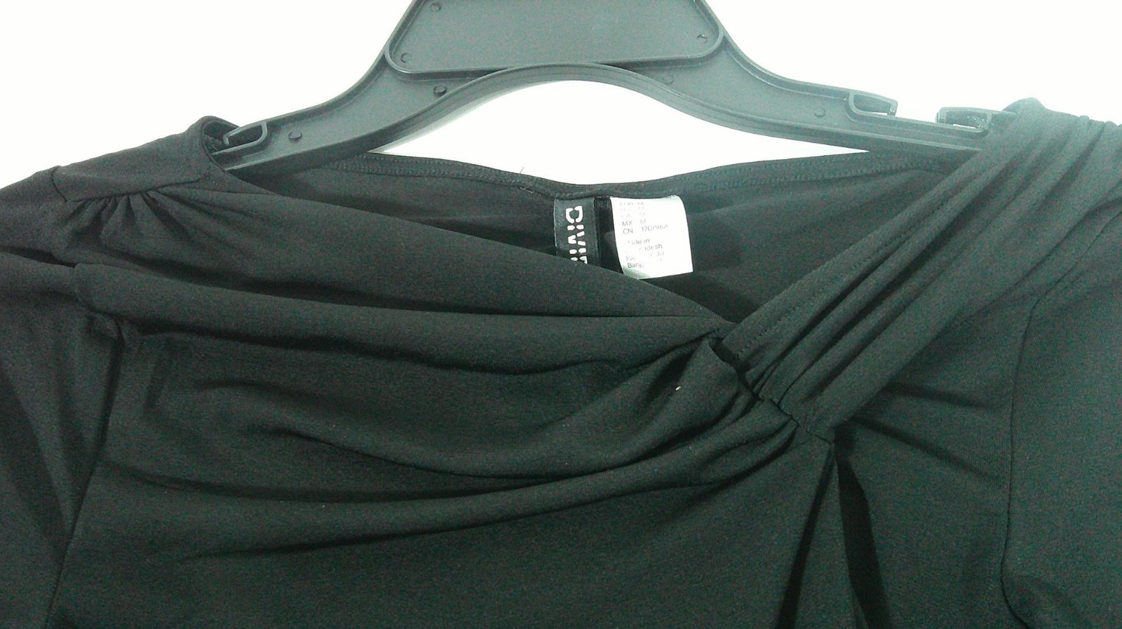 H & M Divided Black Ruched Blouse Size XXS