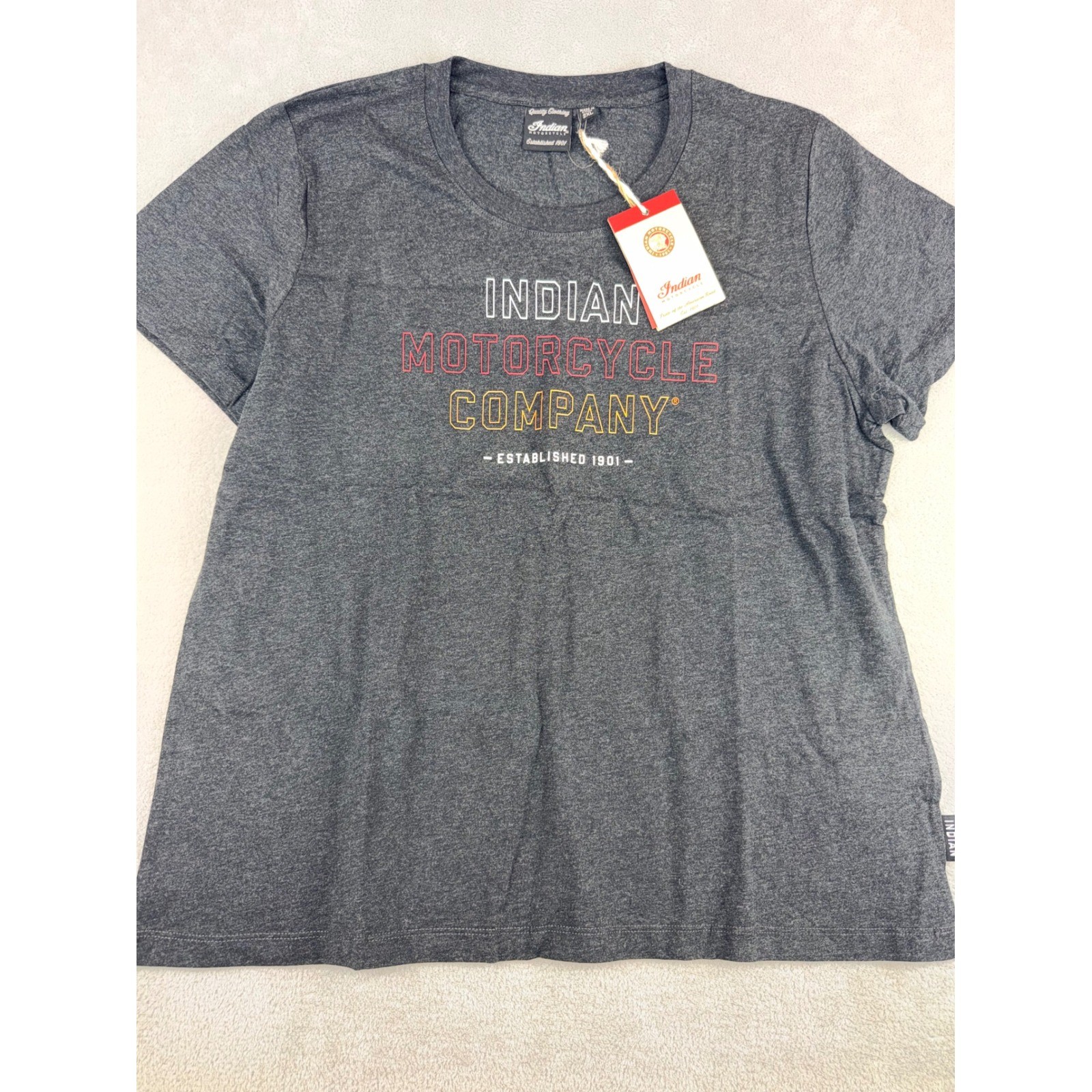 Indian Motorcycle Company Womens 3XL Graphic T-Shirt Charcoal Grey Heather NWT