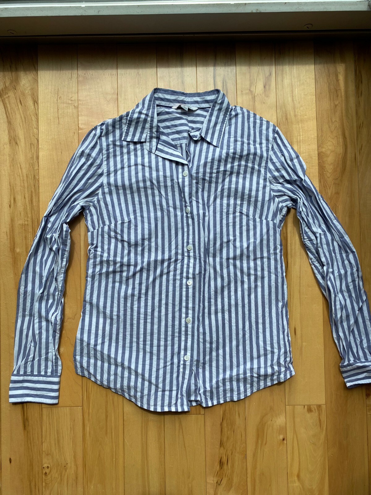 LL Bean Womens Signature striped button down size 4