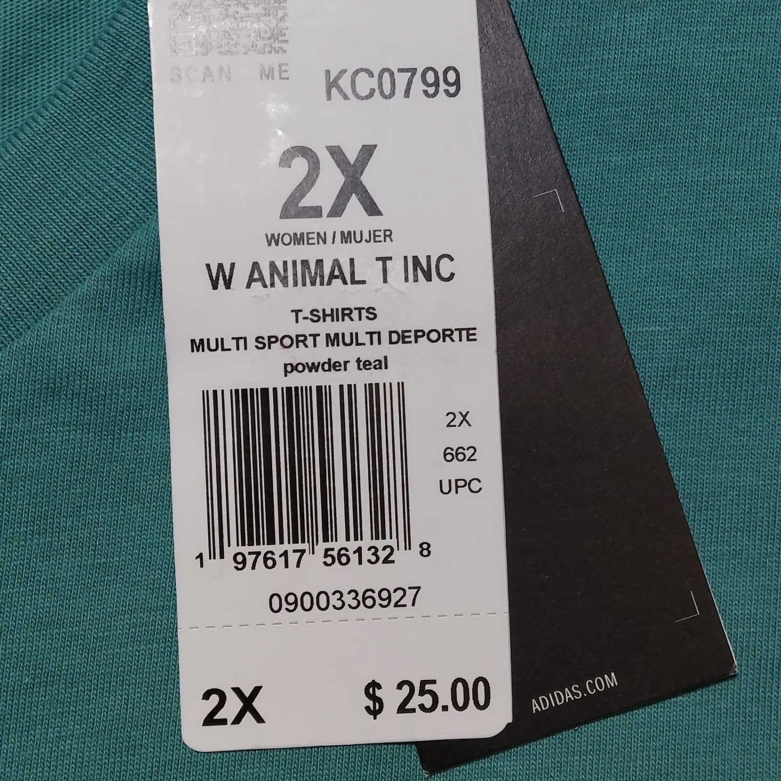 Adidas Animal T Inc Women’s 2X Powder Teal Brand New Leopard Print Graphic Tee
