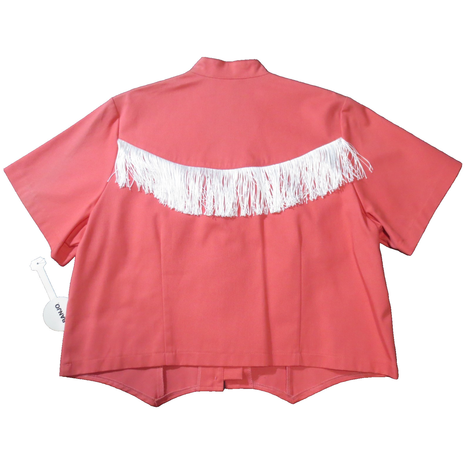 VTG USA Banjo Western Wear NWT 1X 90s Fringe Cropped Pink Cowgirl