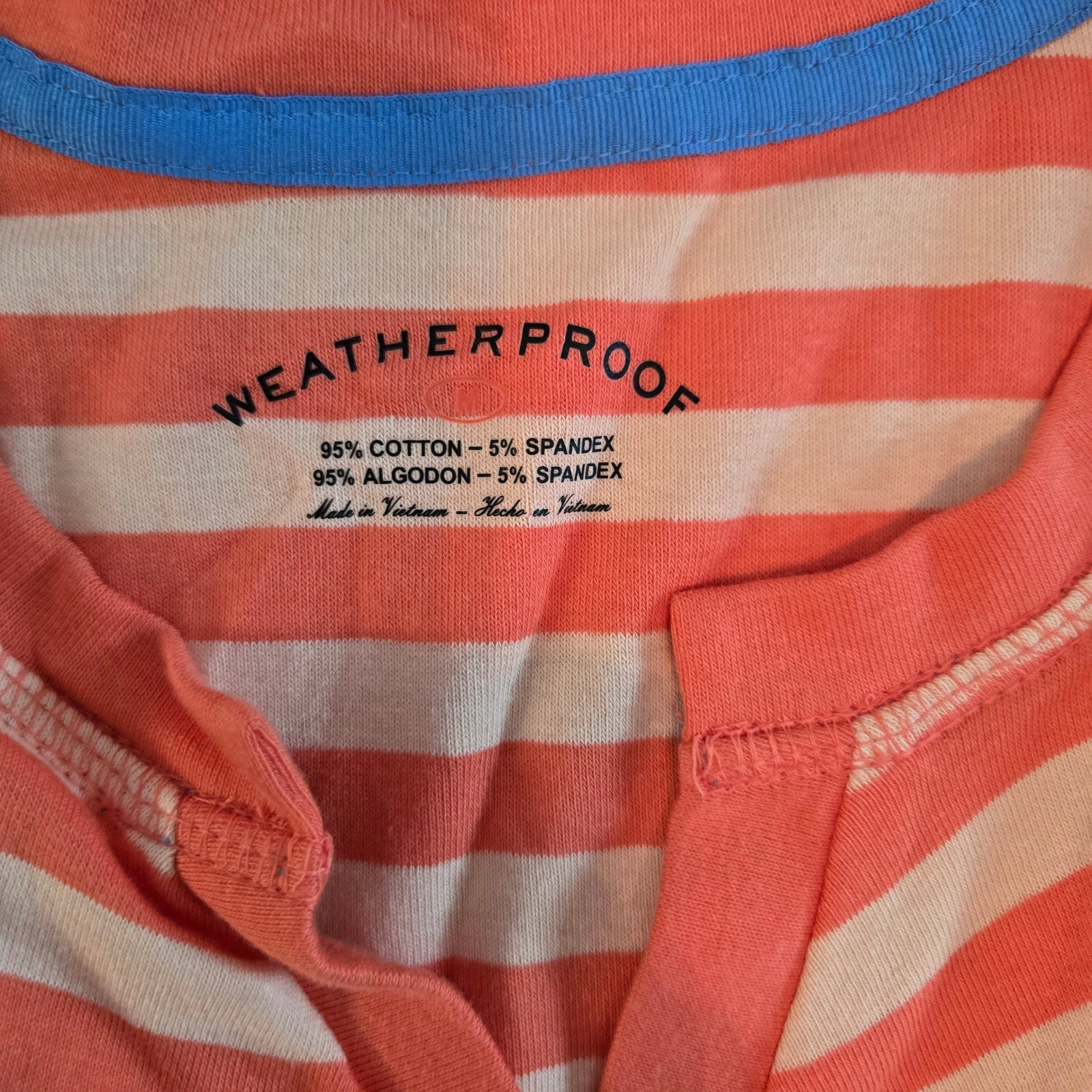 Weatherproof Womens Henley Top Medium Melon Pink Ruched V-Neck Button Summer
