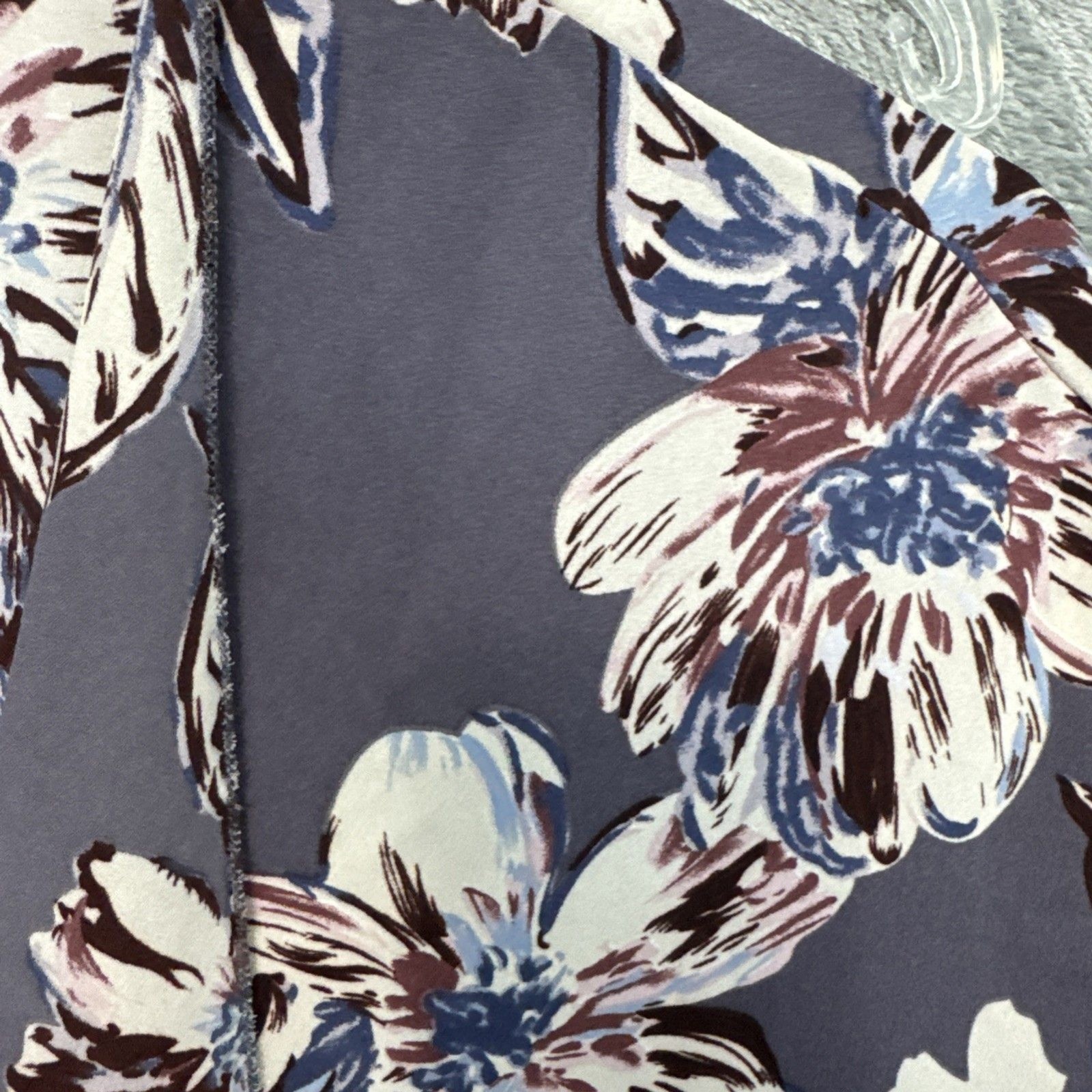 I Joah Kimono Lg tunic gray purple blue Made USA lightweight