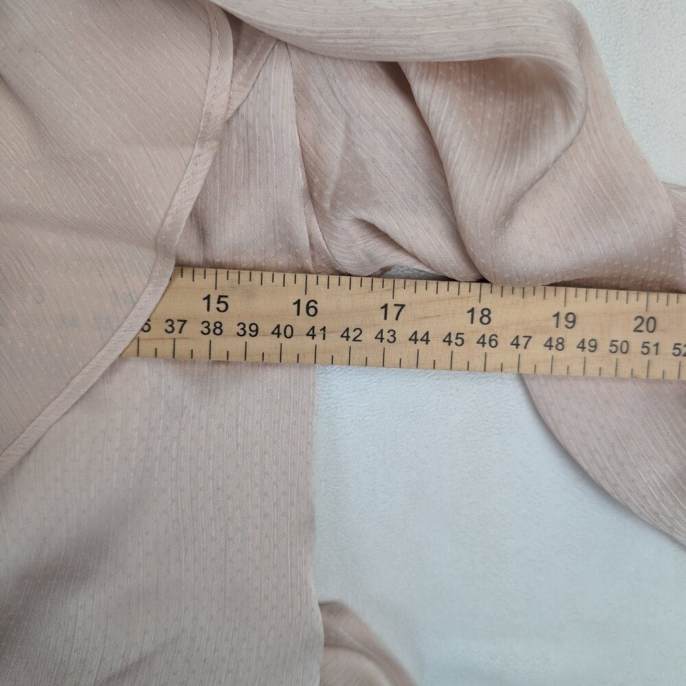 Altar’d State Ruffle Tie-Front Peplum Blouse XS – Soft Blush