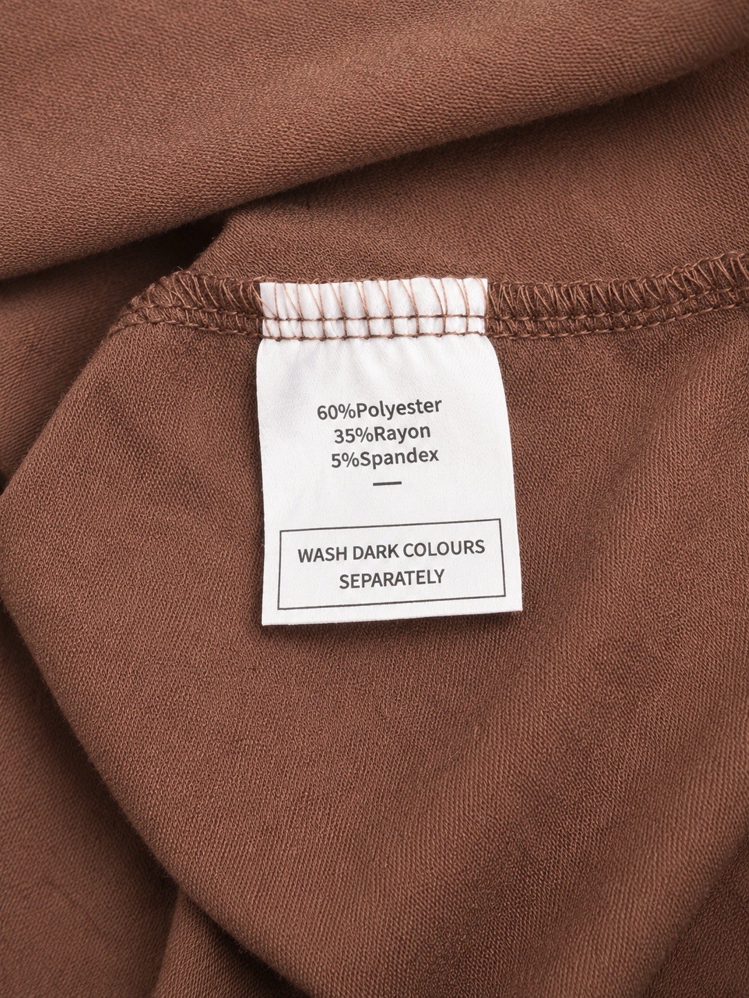 OFEEFAN Women’s Medium Light Chocolate Brown Babydoll Tunic Top 3/4 Sleeve Soft