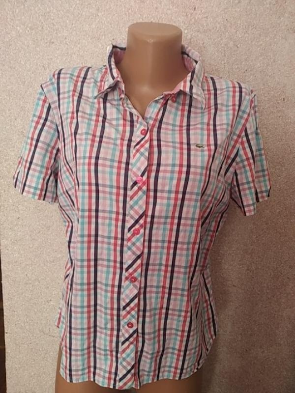 Women Lacoste shirt pink cotton 40/L/48