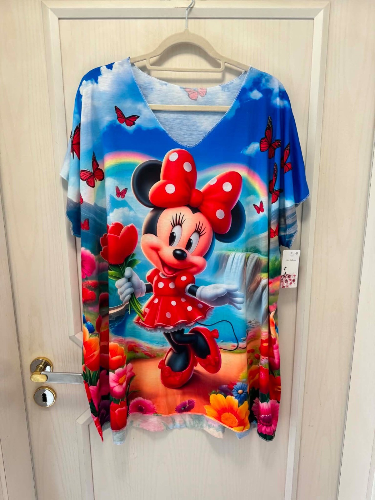 New, lightweight TShirt “Minnie” KA, VA, motif all-over, colorful 48/50/52