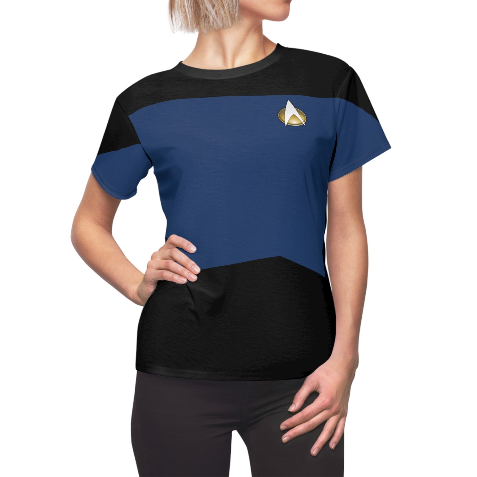 Star Trek The Next Generation Blue Uniform Women’s T-Shirt – Halloween Cosplay