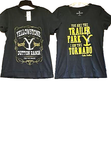 Yellowstone LOT OF 2 Unisex Dutton Ranch Logo TV Show T-Shirt Tee Size L