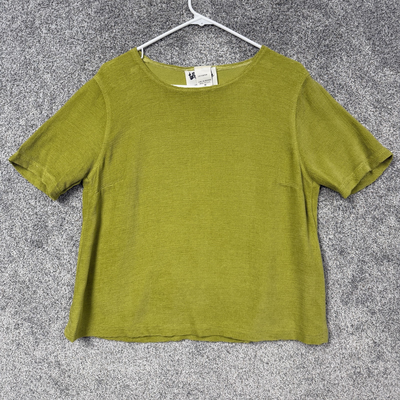 Vintage Y2K Talk Of The Walk Blouse M Lime Green Knit Whimsigoth Coastal Chic