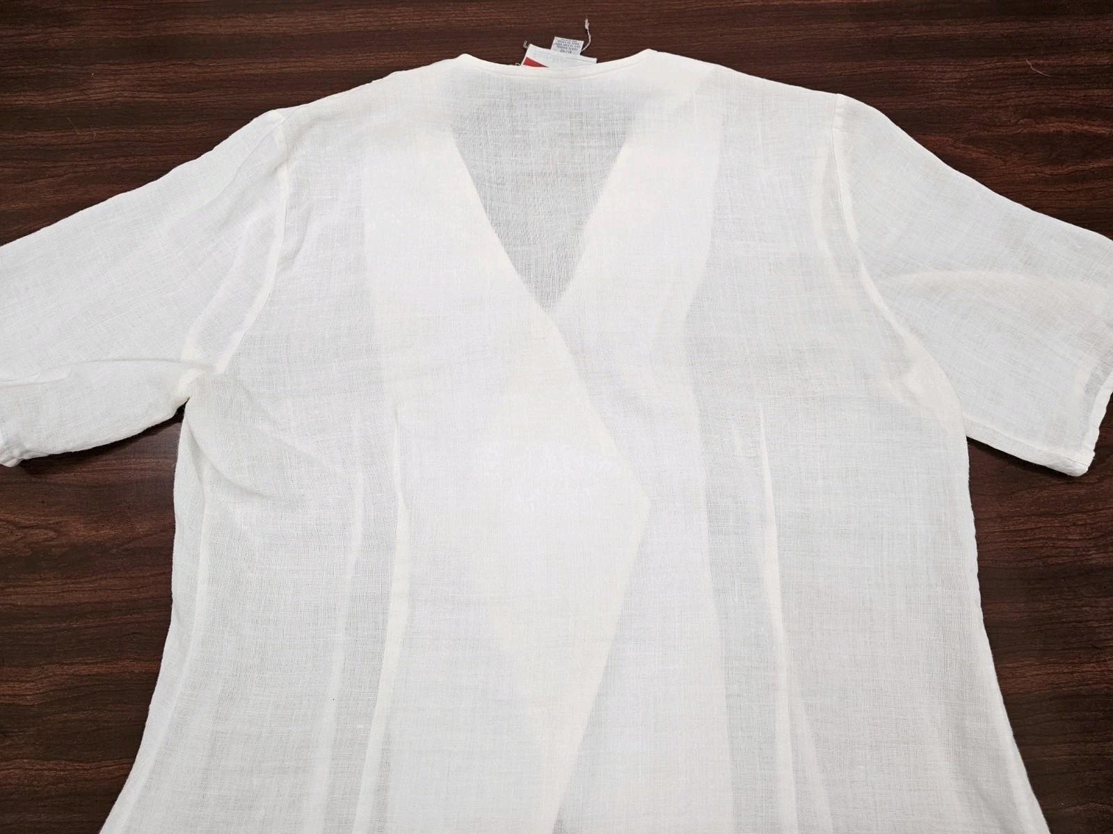 Nilani Women White Blouse Size 11/12 Embroidered Sheer Button Front Asymmetrical