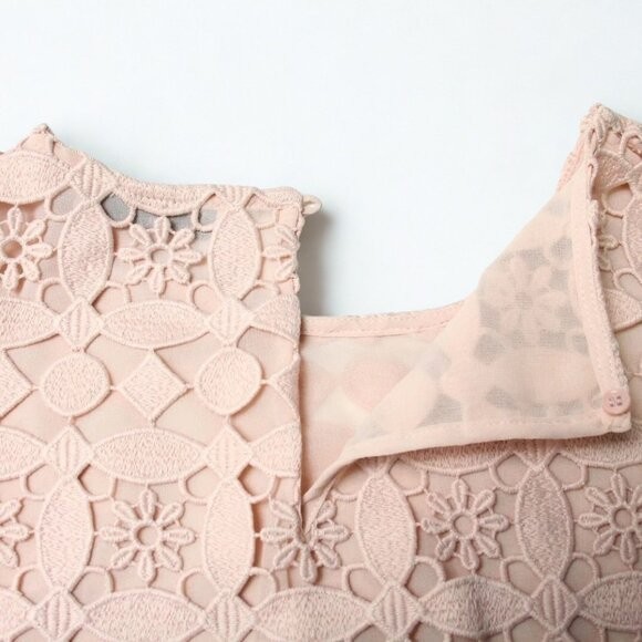 Sandro Designer Lace Cropped Chiffon Hem Blouse Top Wedding Size 3
