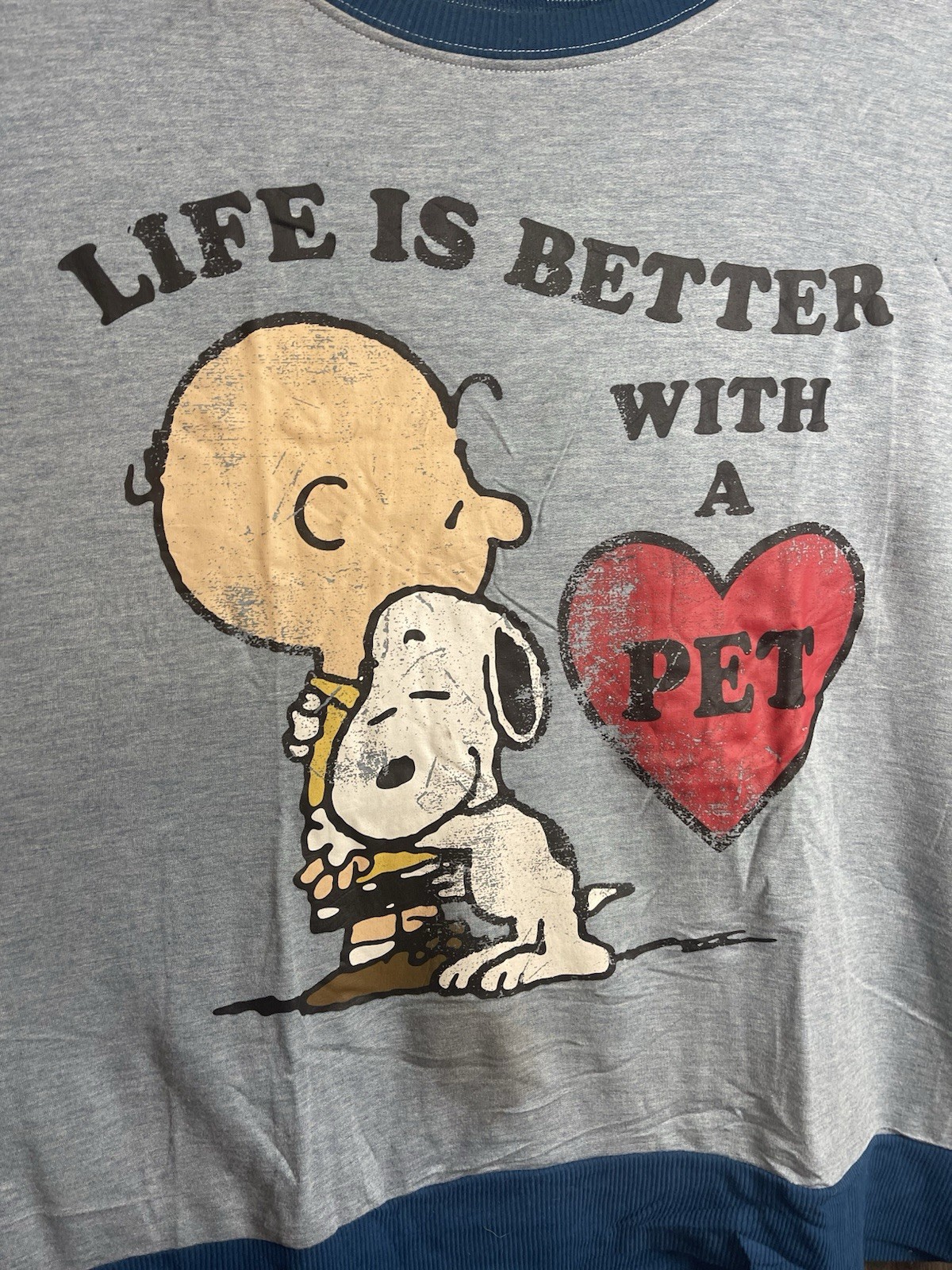 Peanuts: “Life is Better…A Pet” T-Shirt, Charlie Brown/Snoopy, Womens XL