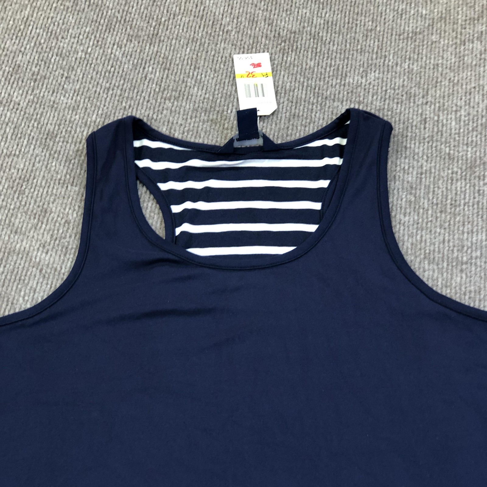 Nautica Tank Top Womens Medium Blue Stripe Racerback Jersey NWT Summer Nautical