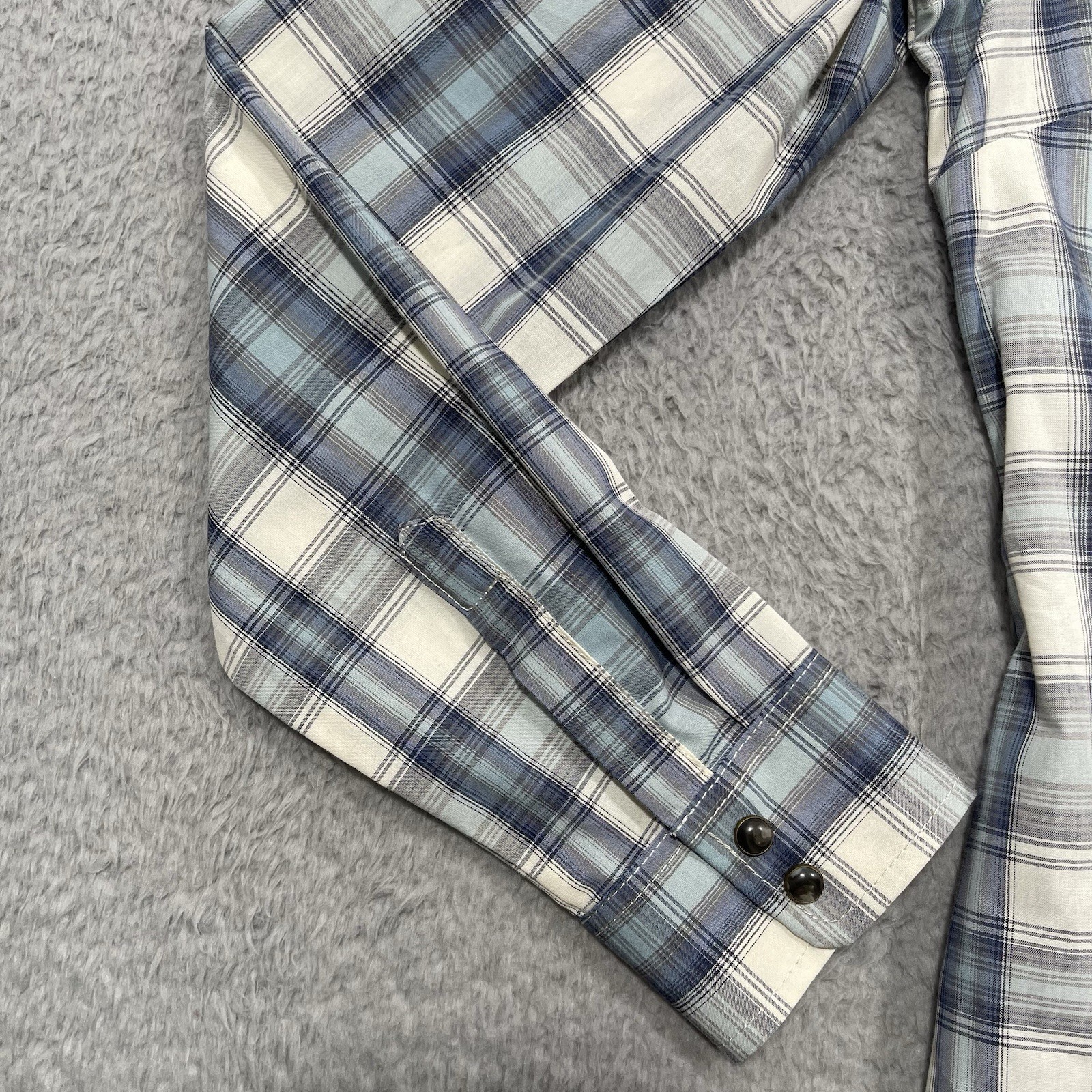 Pendleton Women’s XS Blue Plaid Pearl Snap Button Up Long Sleeve Shirt Western