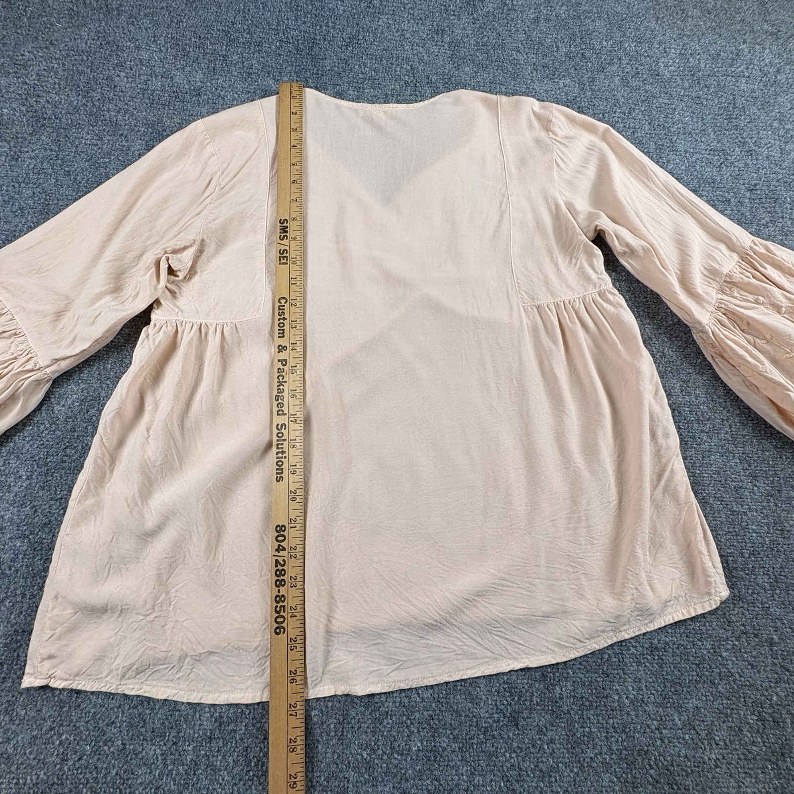 Solitaire Peasant Blouse Womens M Pink Boho Fairy Cottagecore Tunic Prairie