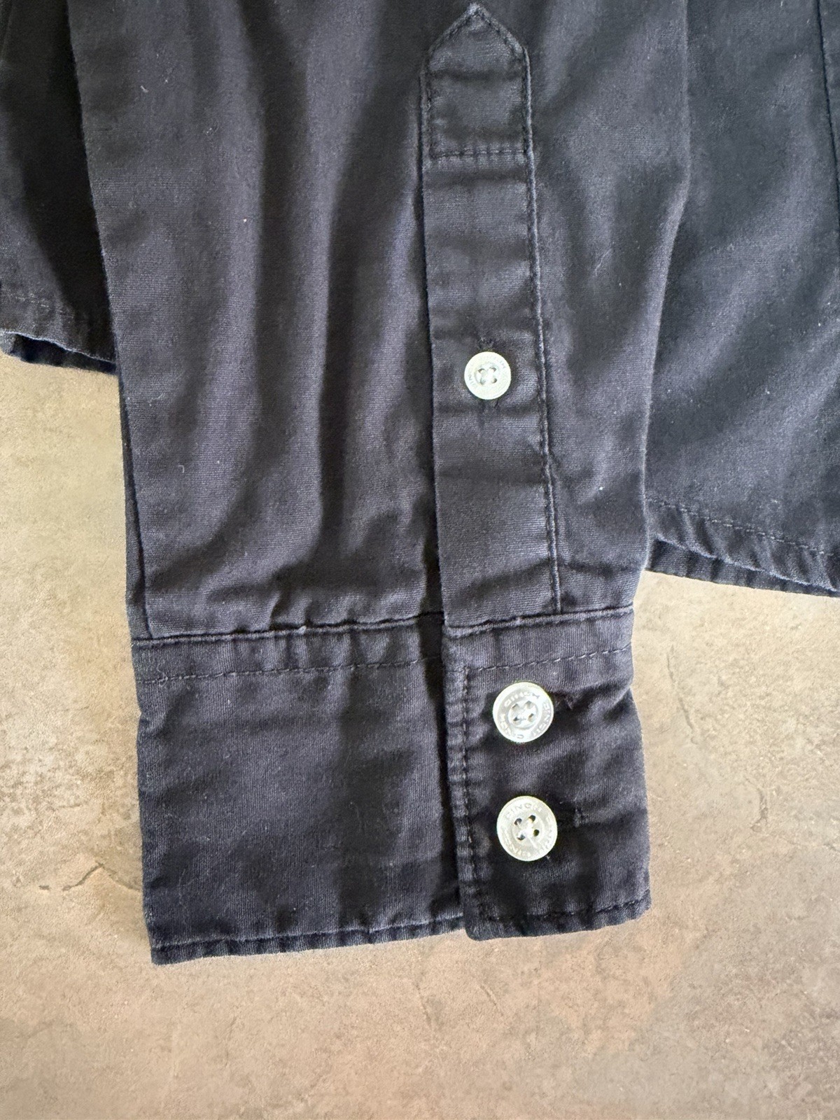 Cinch Womens Medium Top Western Long Sleeve Button Down Black Logo Shirt Retro