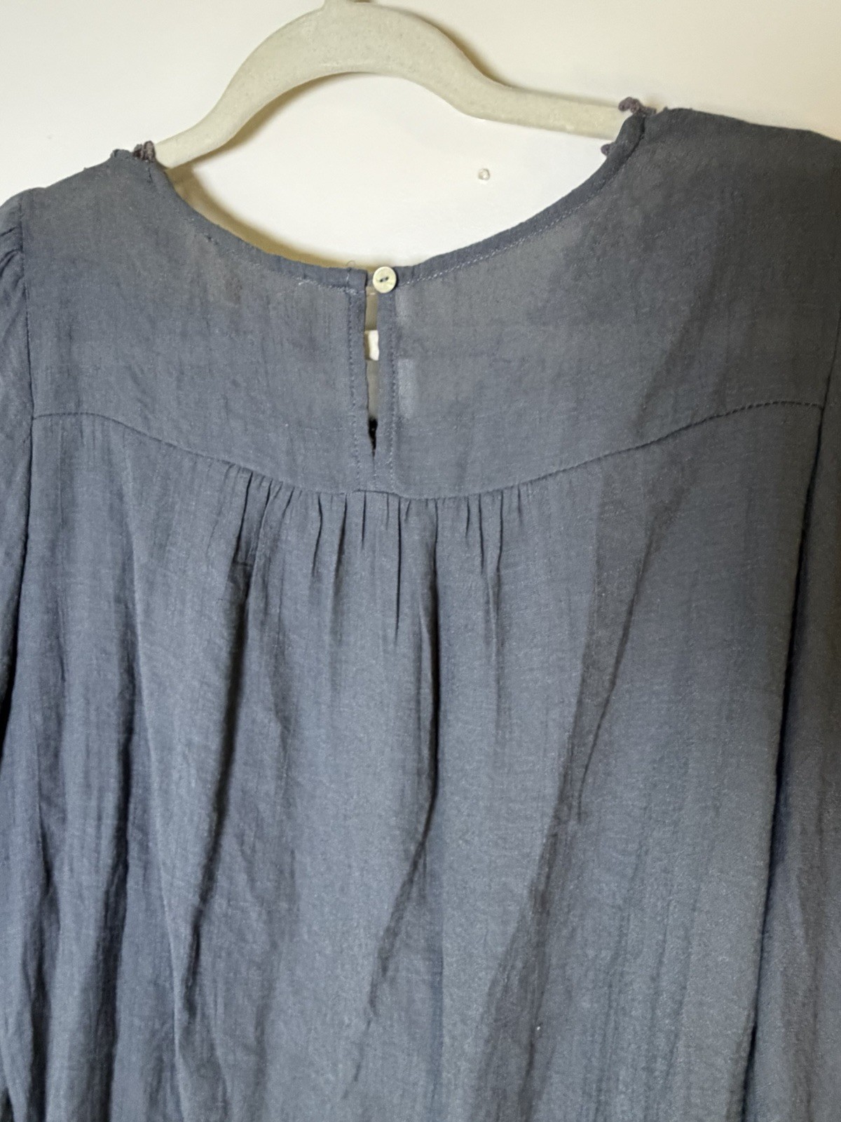 Entro Crochet Lace Flare Sleeve Wmns Top NWT Sz L Bohemian Western Eclectic