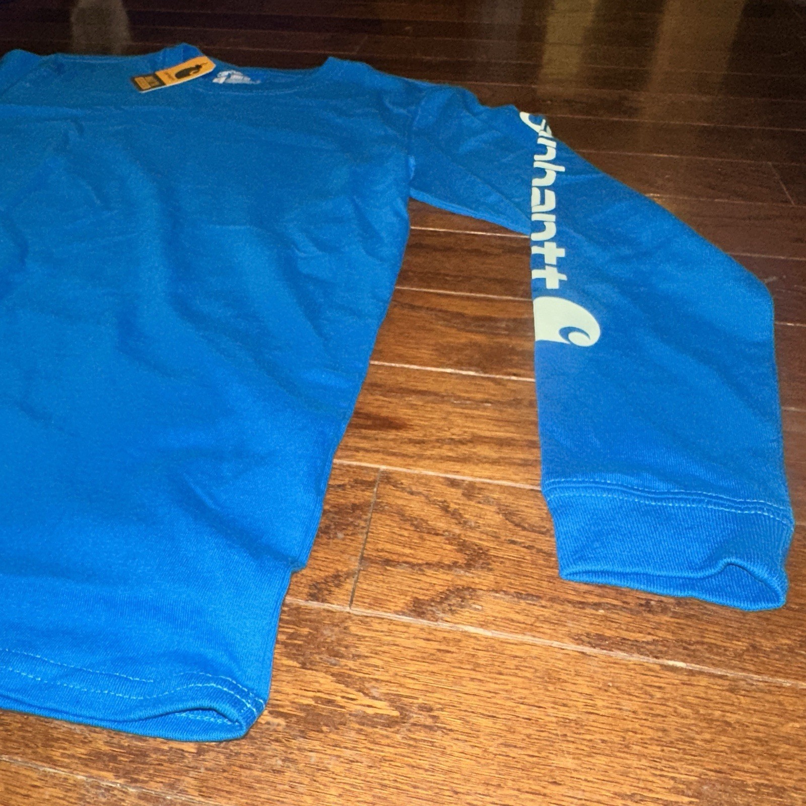 Carhartt Women’s S Loose Fit Heavyweight Long Sleeve Logo Tee Blue TK0231-W NWT