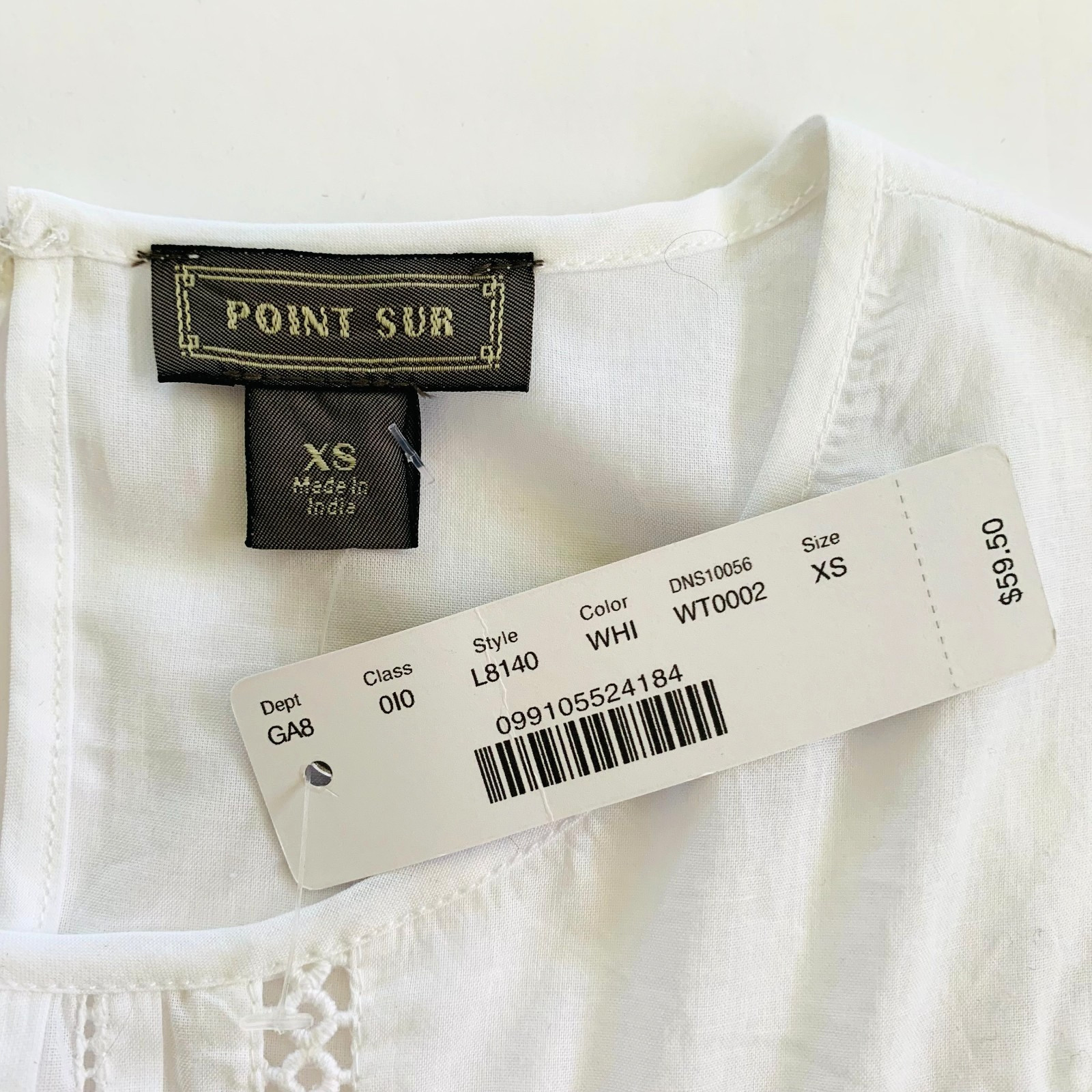 NWT J Crew Point Sur Pin Tucked Lace Flutter Ruffle Top XS 0 2 White Cotton
