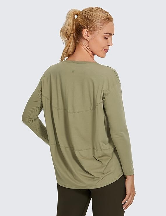 CRZ YOGA Long Sleeve Pima Cotton Shirts – CRZ Yoga Women’s Tops Shirts, R761