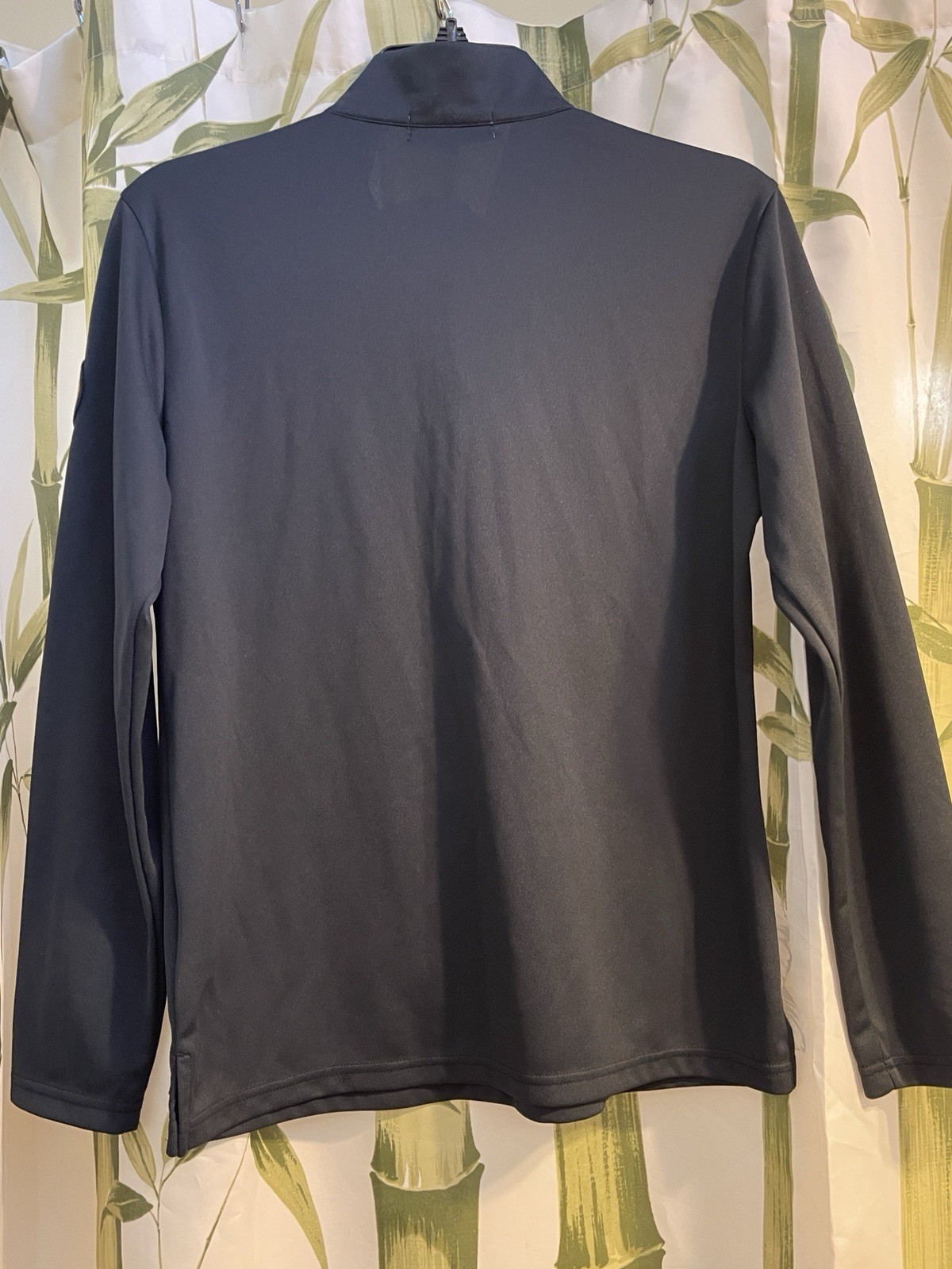 M.U Sports Women’s Black Long Sleeve Golf Blouse Rhinestone Buttons Embroidered
