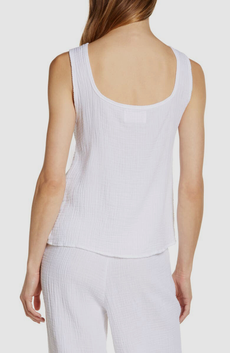 $98 Sol Angeles Women’s White Cotton Gauze Tank Top Size XS
