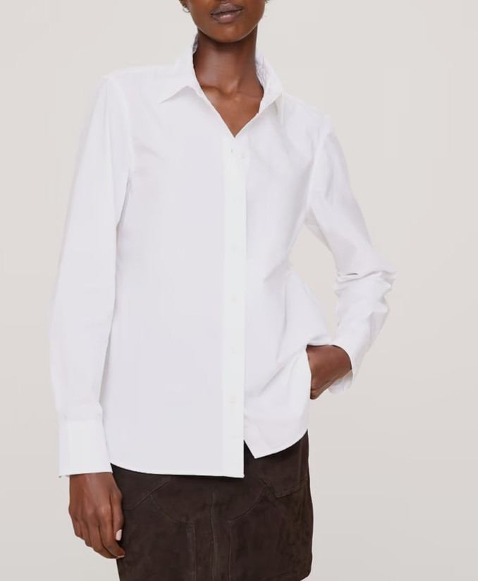 NWT! Banana Republic White $98 The Perfect Everyday Cotton Poplin Blouse Shirt S