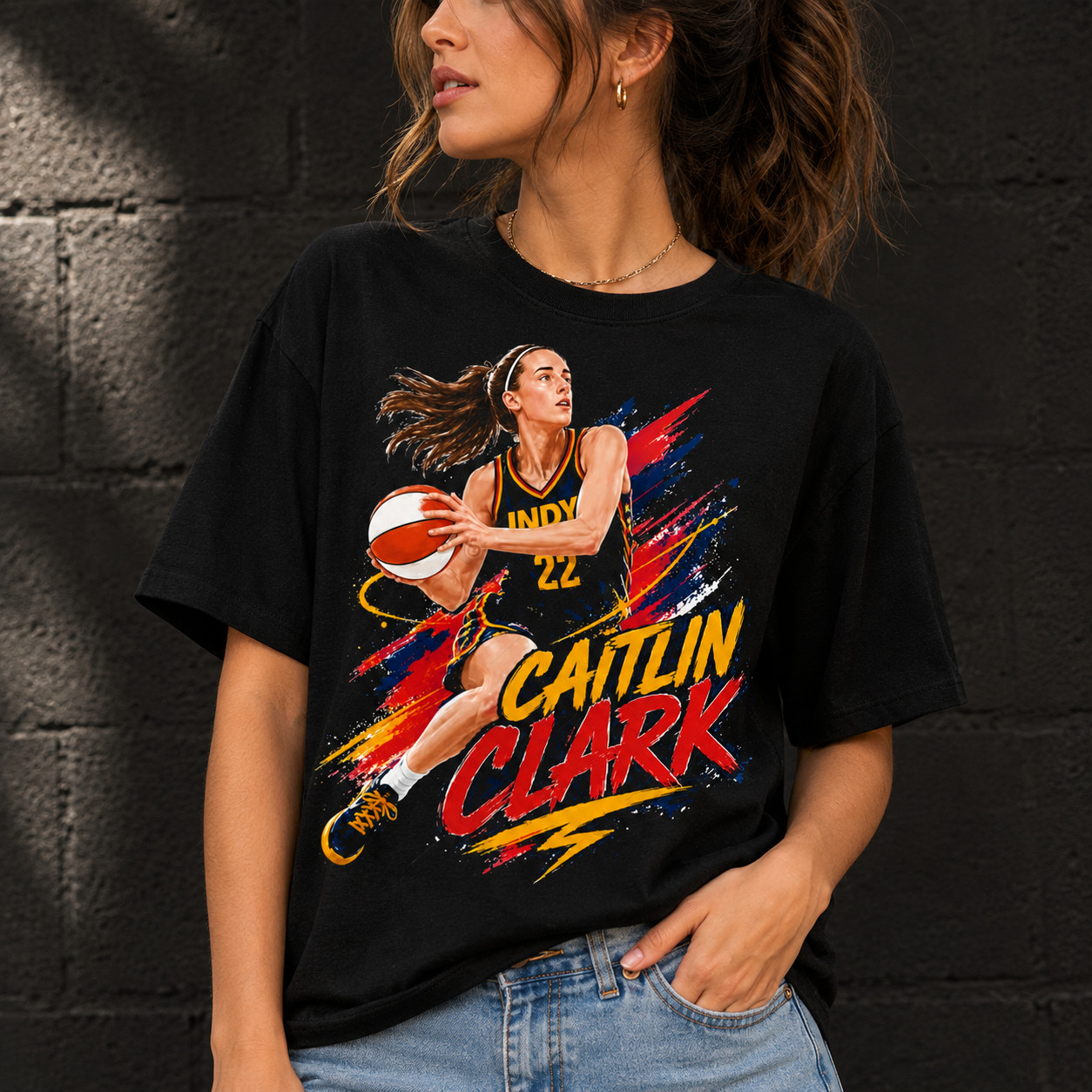 Caitlin Clark T Shirt Indiana Fever Basketball Fan Tee Action Graphic Shirt