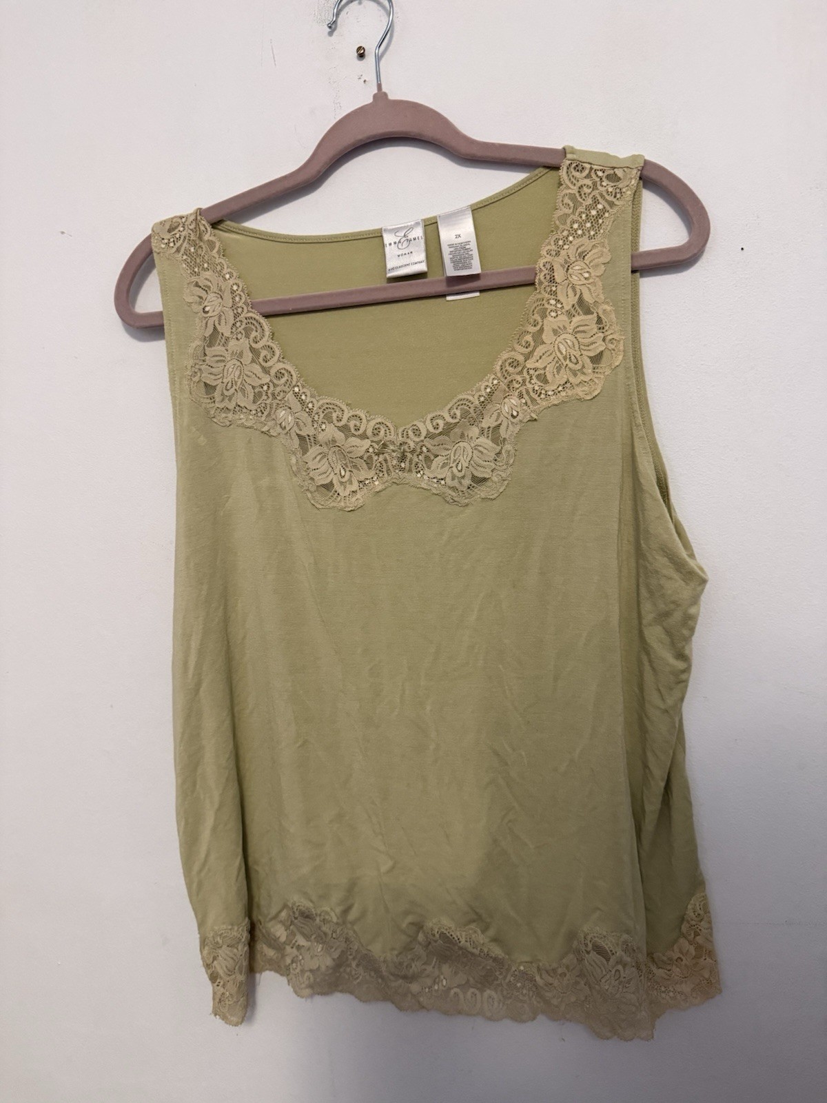 Emma James Women’s Tank Top Lace Detail Size 2x