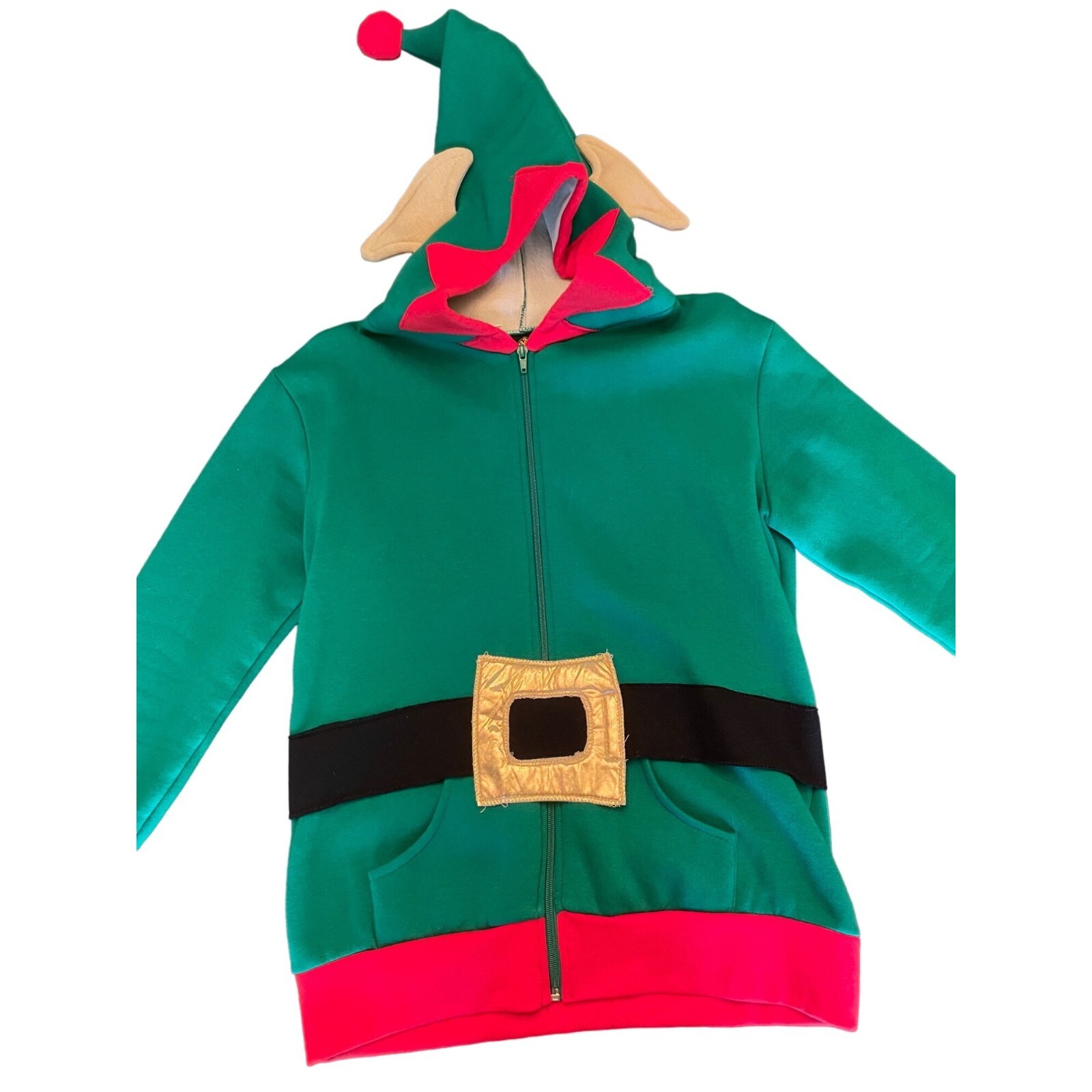 Haha Elf Hoodie Full Zip Adult Size Small/Medium Christmas Holiday