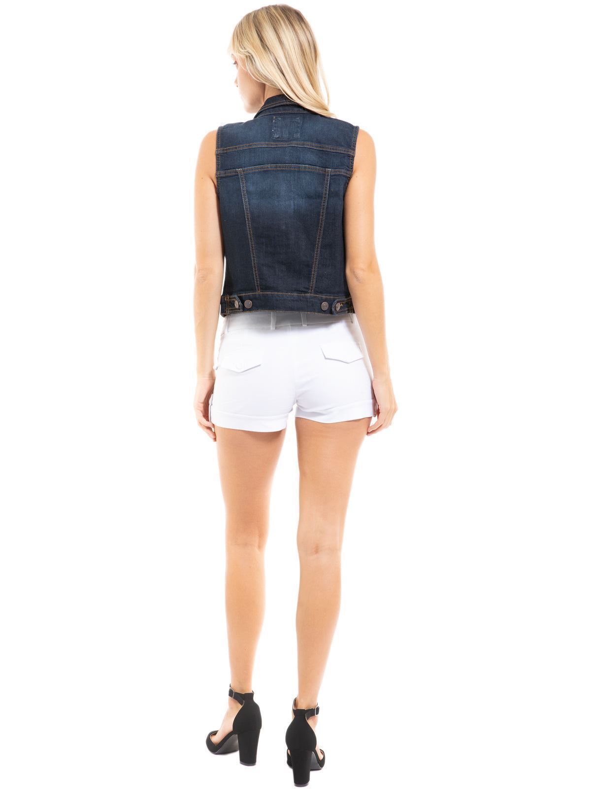 MixMatchy Sleeveless Button Down Jean Denim Jacket Vest