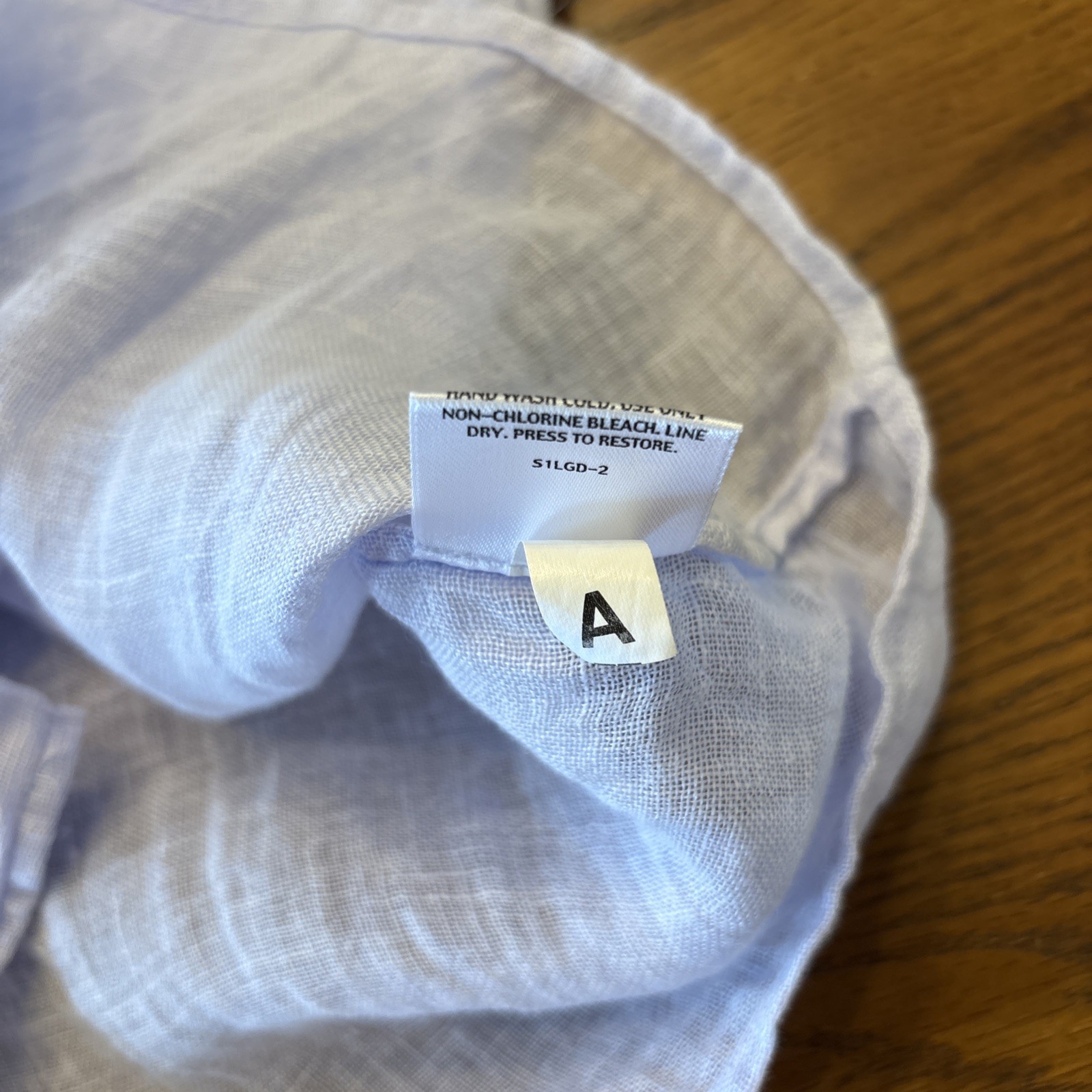 Eileen Fisher Italian 100% Linen Button Short Sleeve Blouse Top Sz S Periwinkle